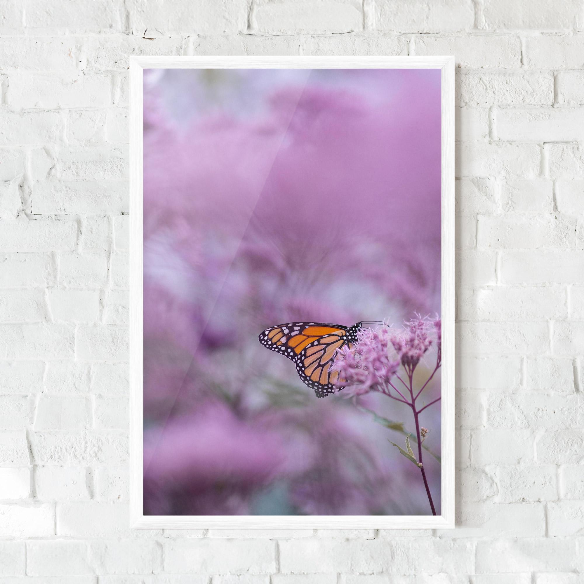 Plakat w Ramie Purple Flower Butterfly mockup 0