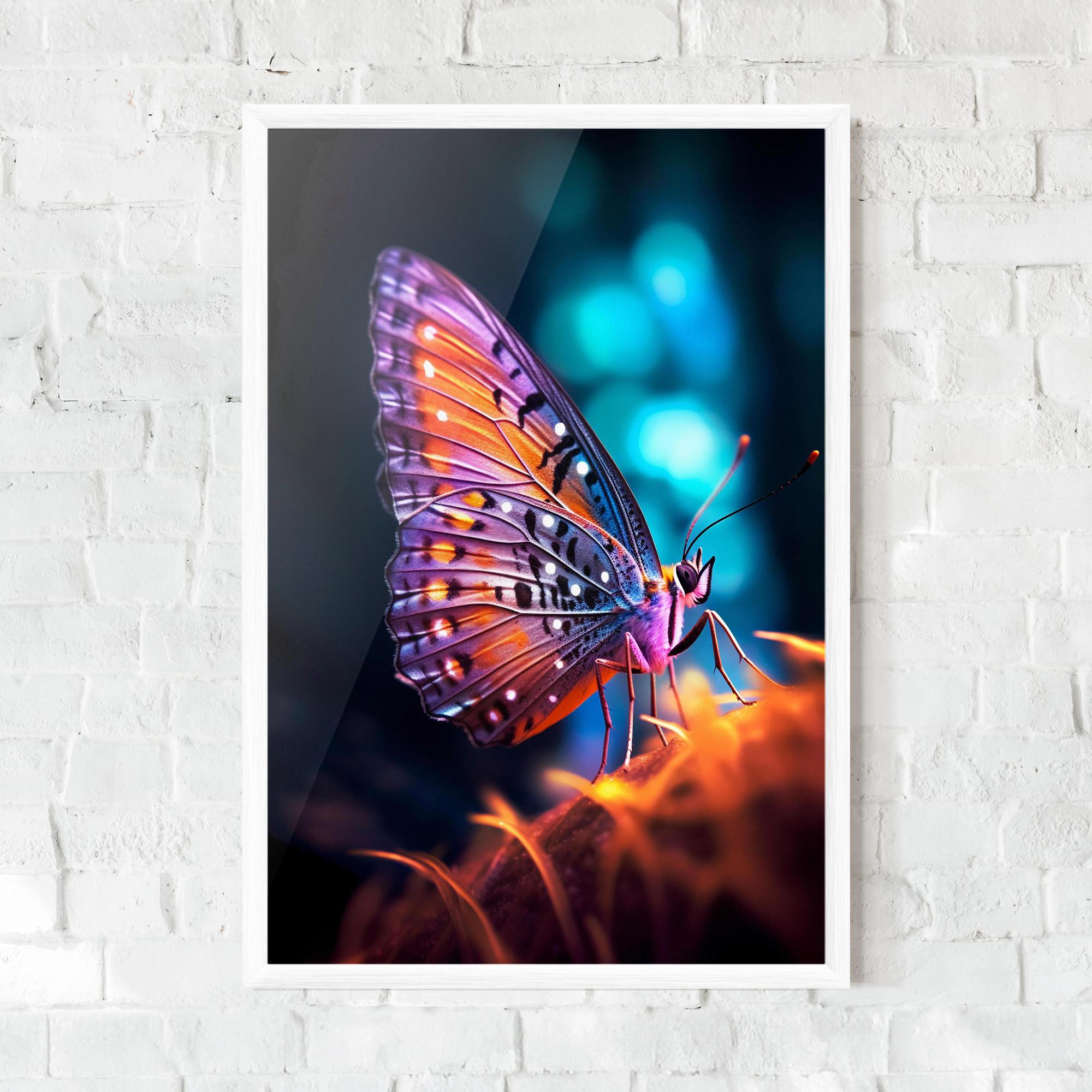 Plakat w Ramie Purple Orange Butterfly mockup 0