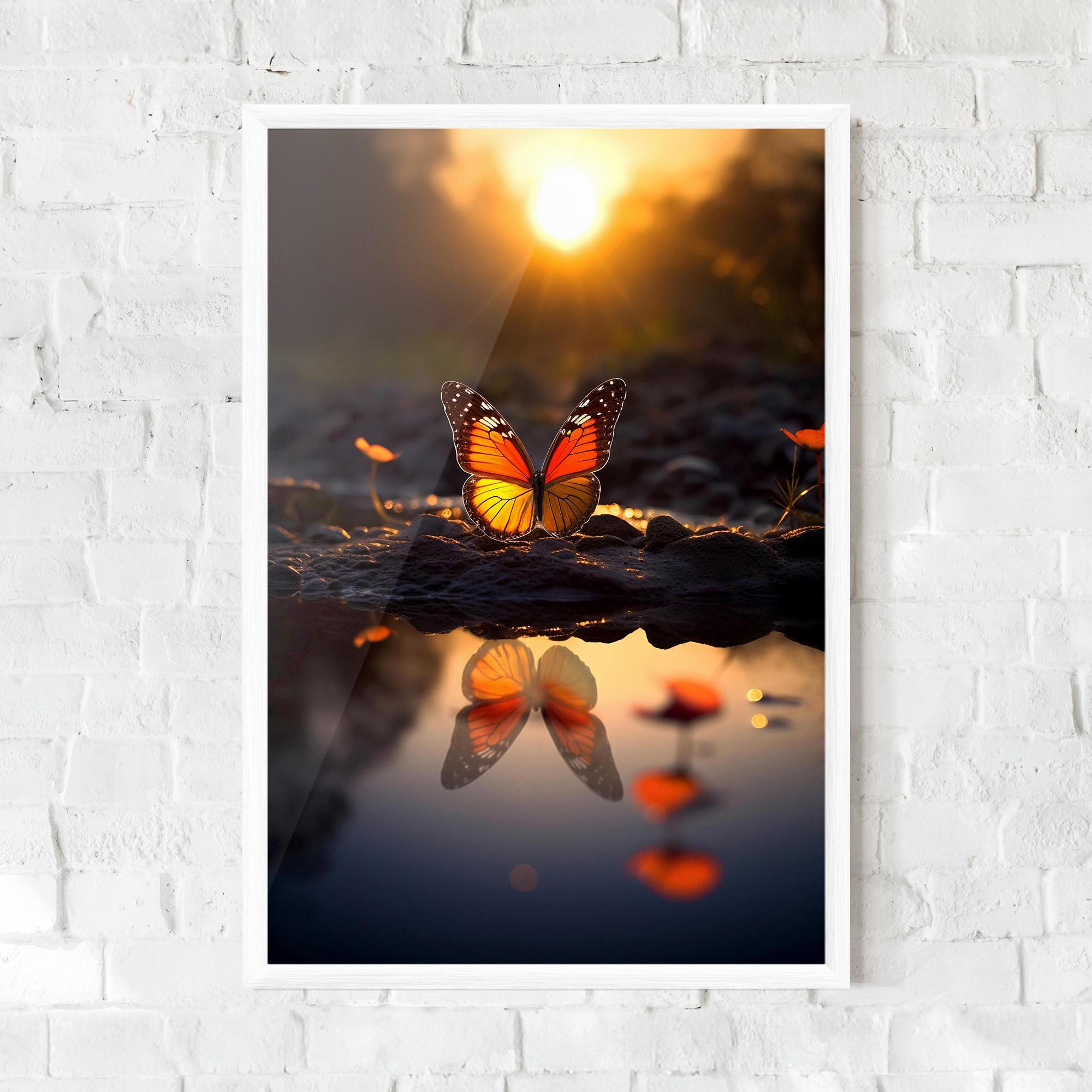 Plakat w Ramie Sun Water Butterfly mockup 0