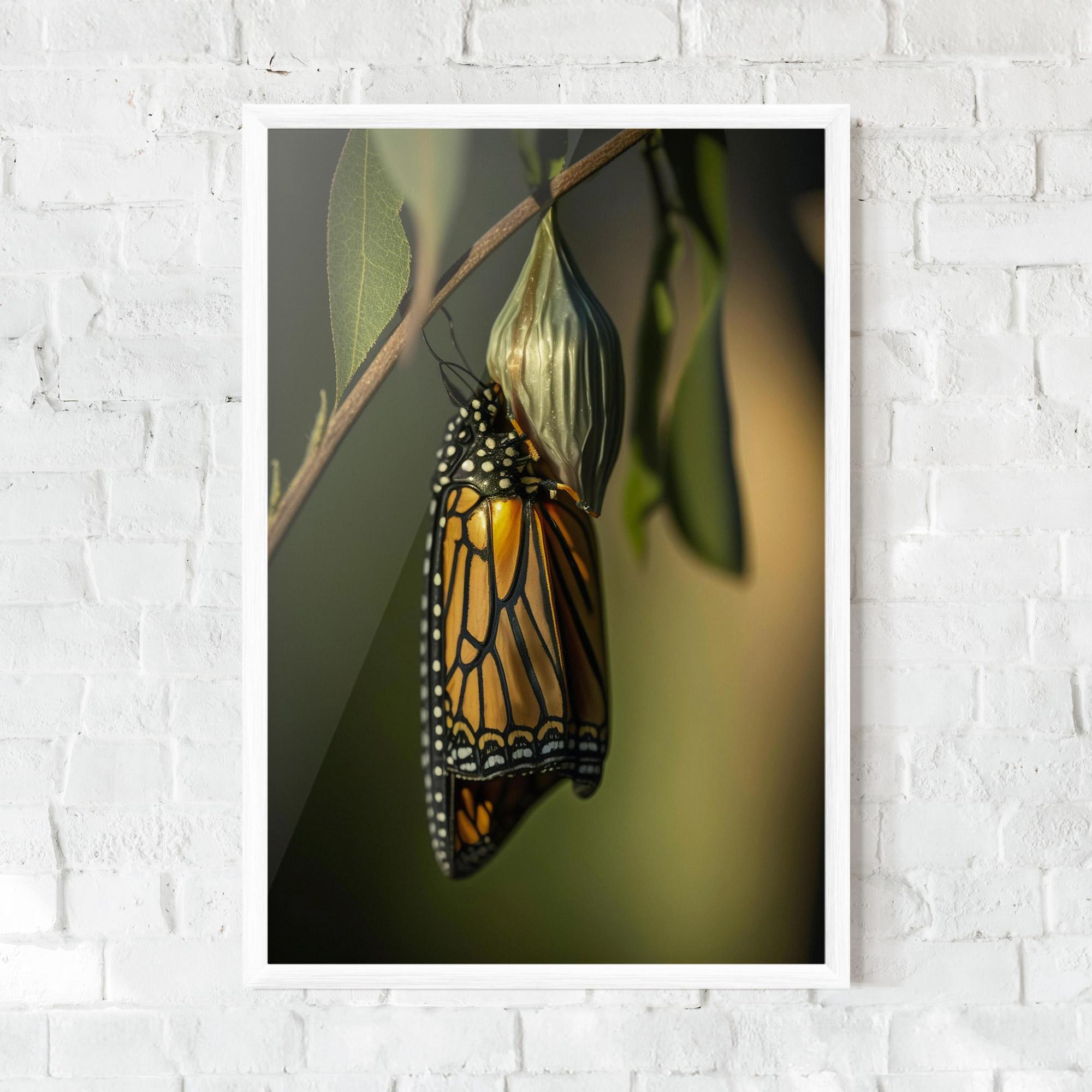 Plakat w Ramie Yellow Black Butterfly mockup 0