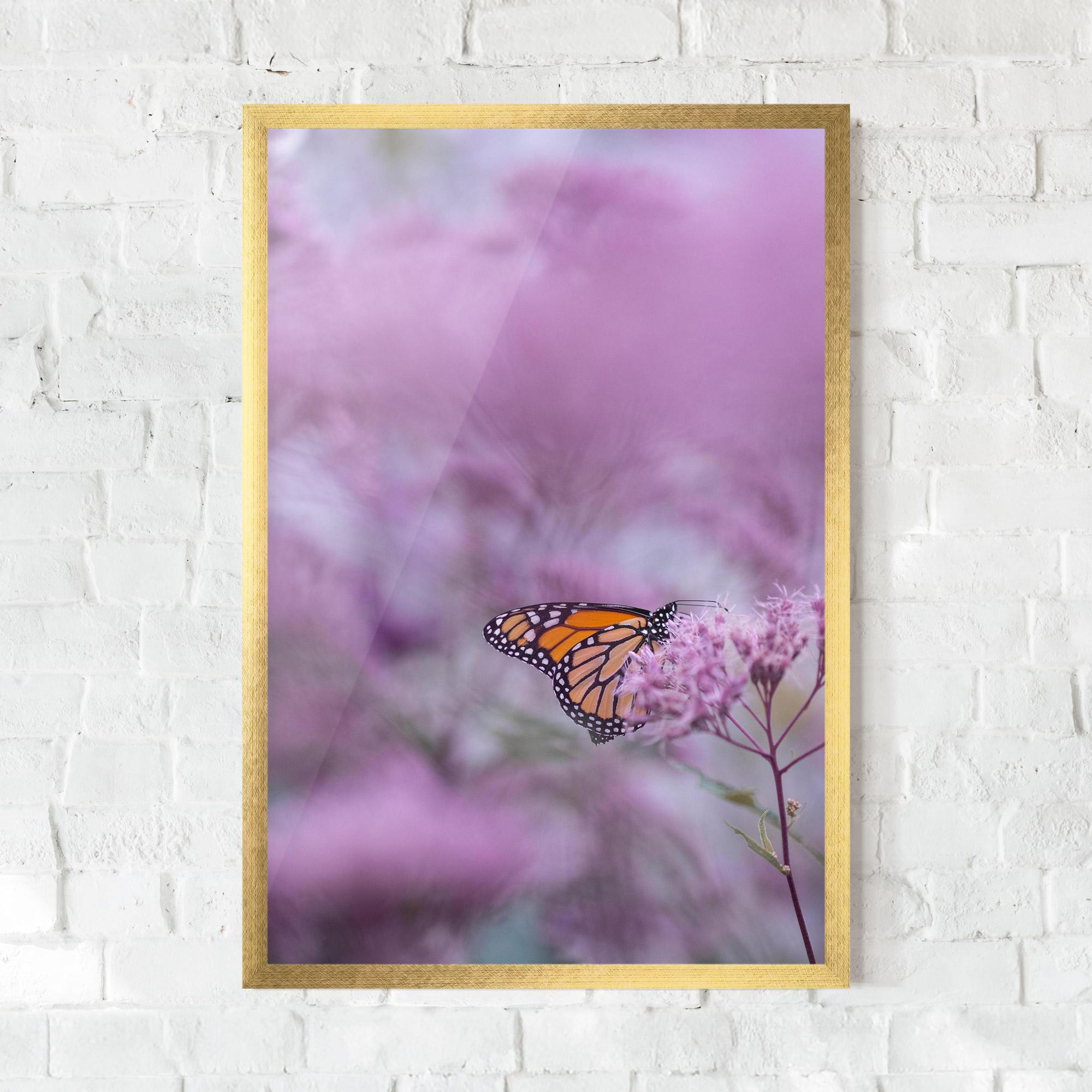 Plakat w Ramie Purple Flower Butterfly mockup 0