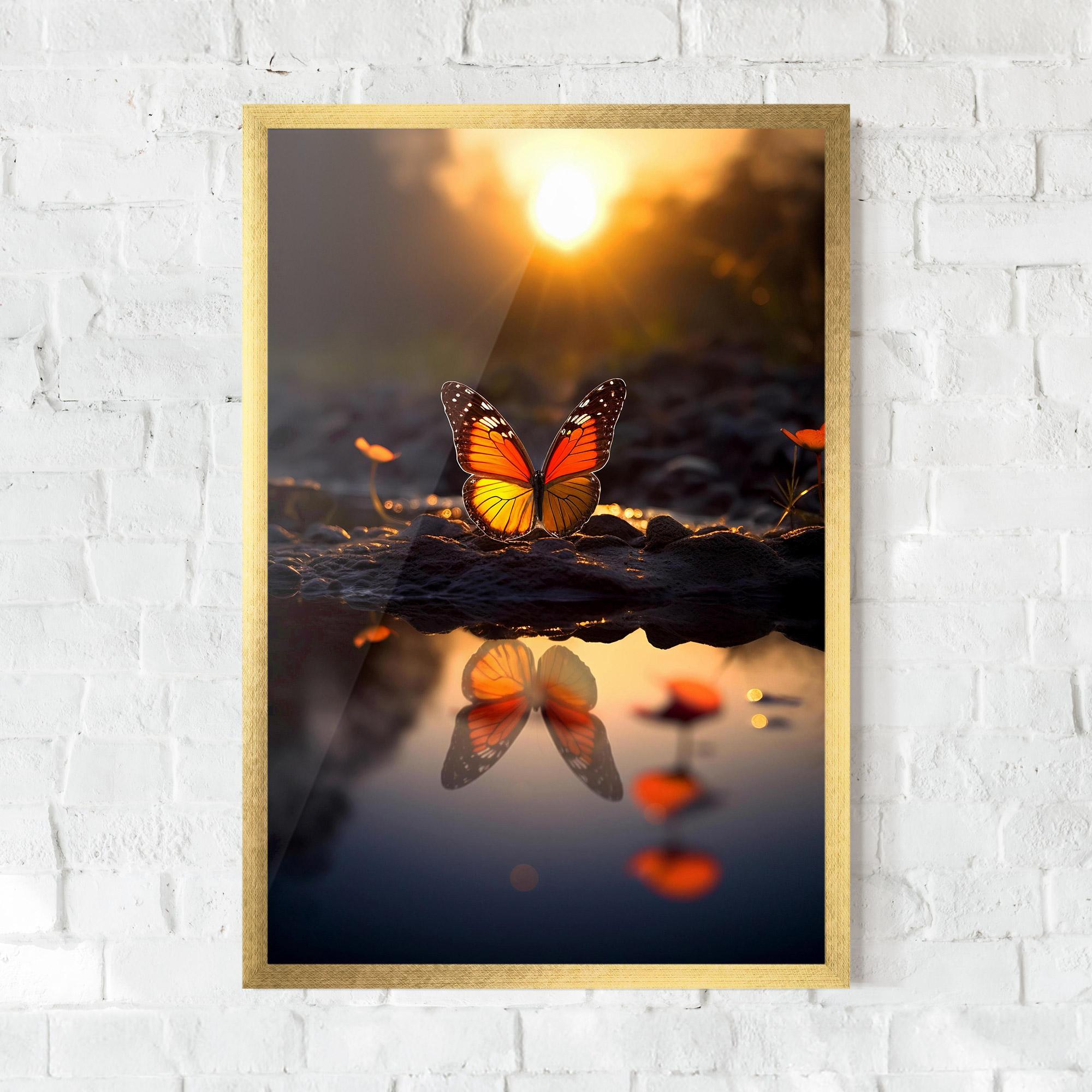 Plakat w Ramie Sun Water Butterfly mockup 0