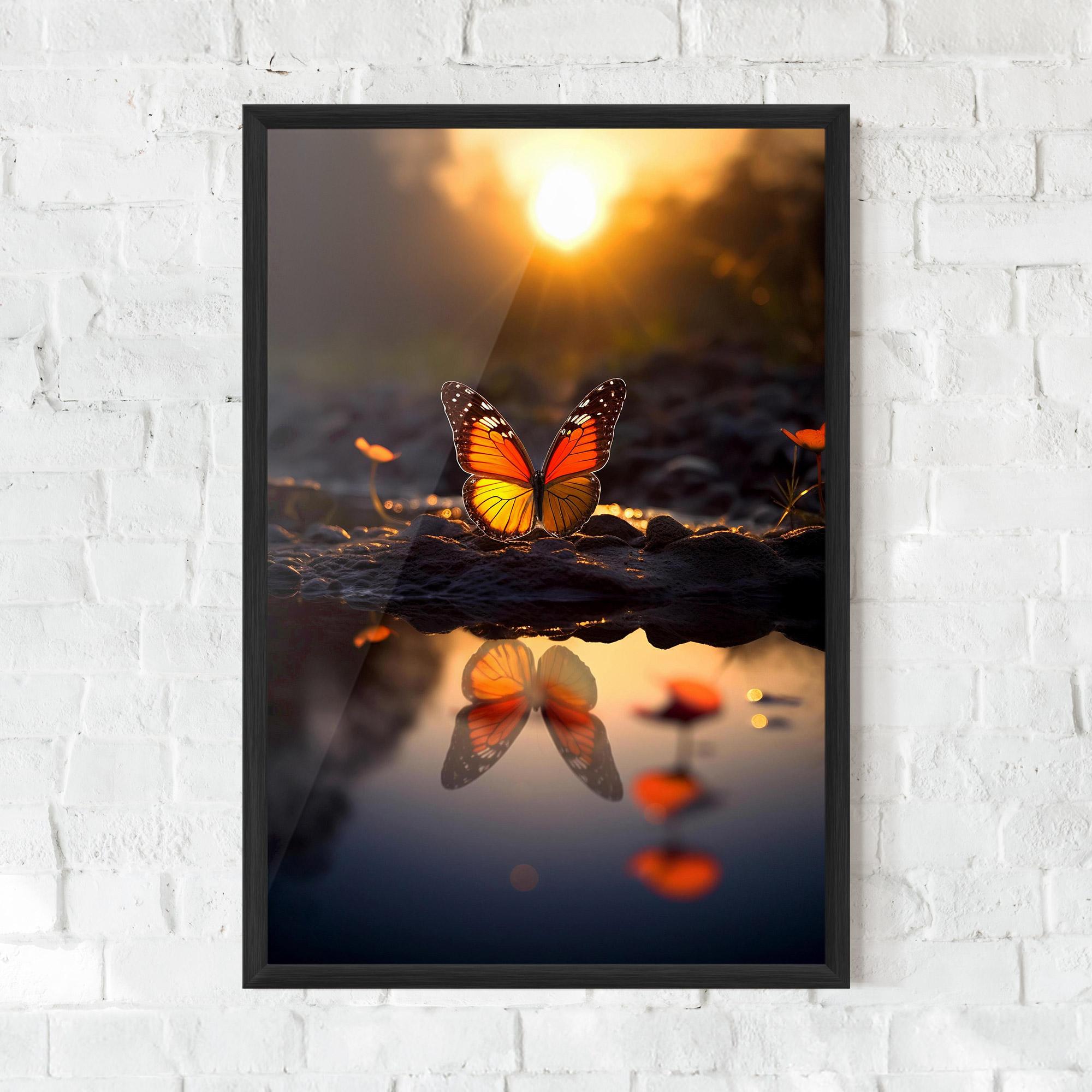 Plakat w Ramie Sun Water Butterfly mockup 0