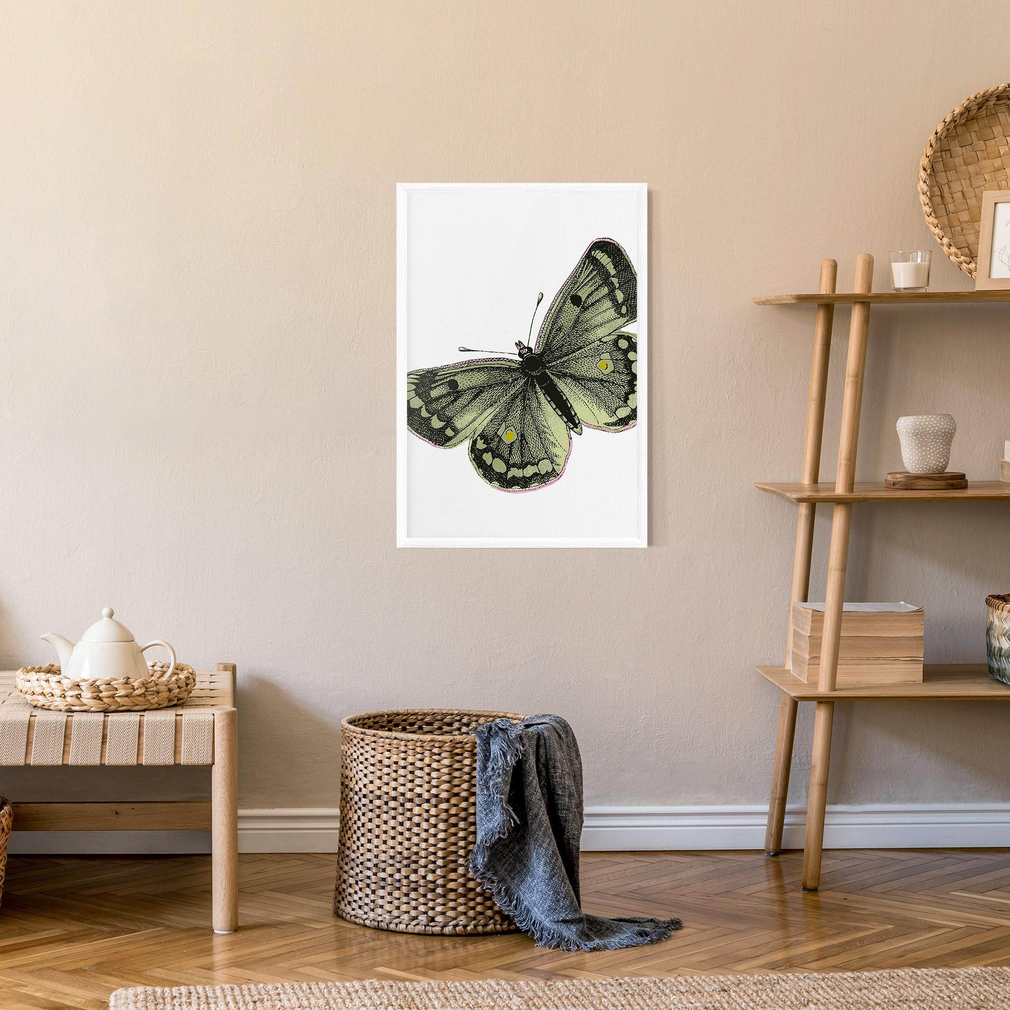 Plakat w Ramie Grey Yellow Butterfly mockup 9