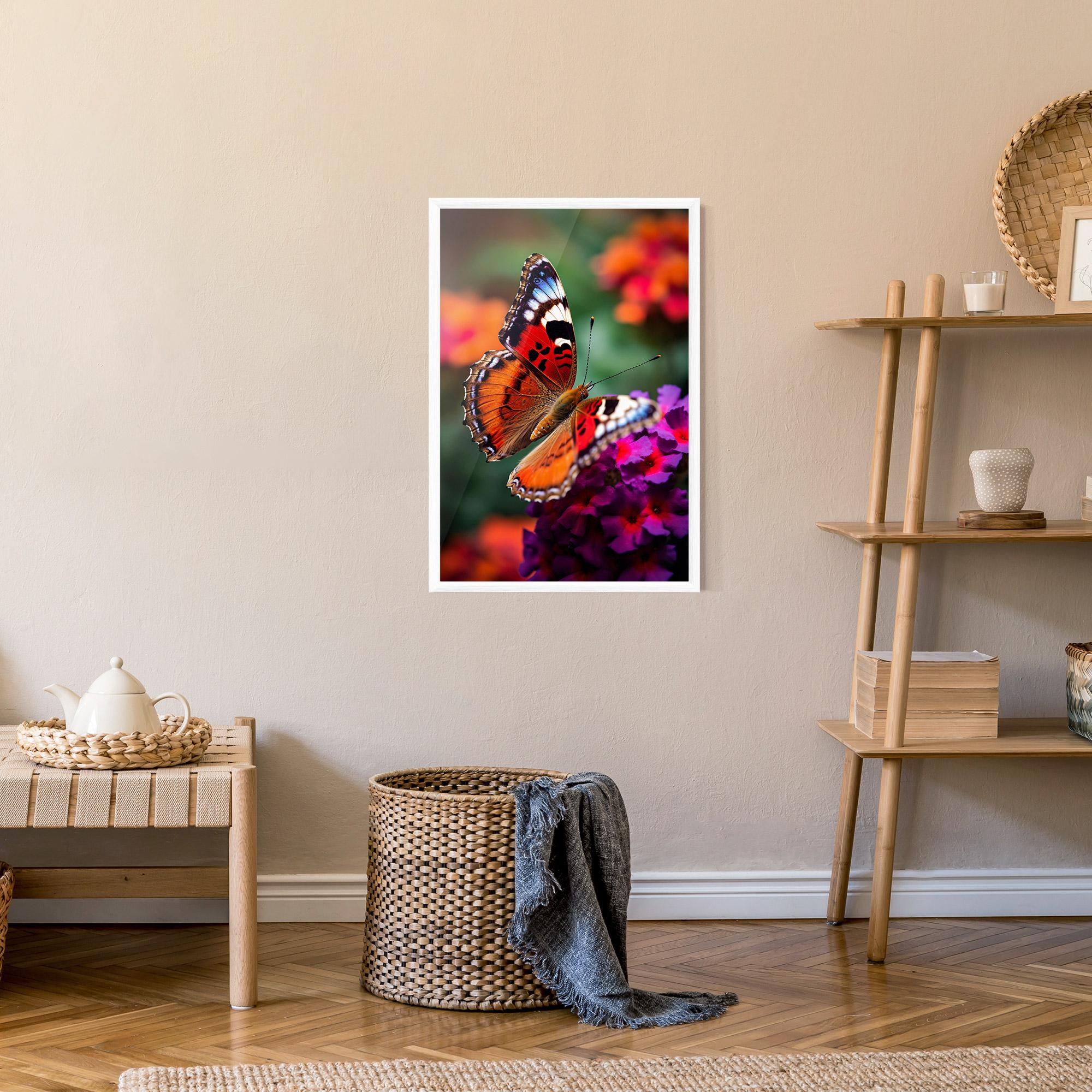 Plakat w Ramie Red Blue Butterfly mockup 9