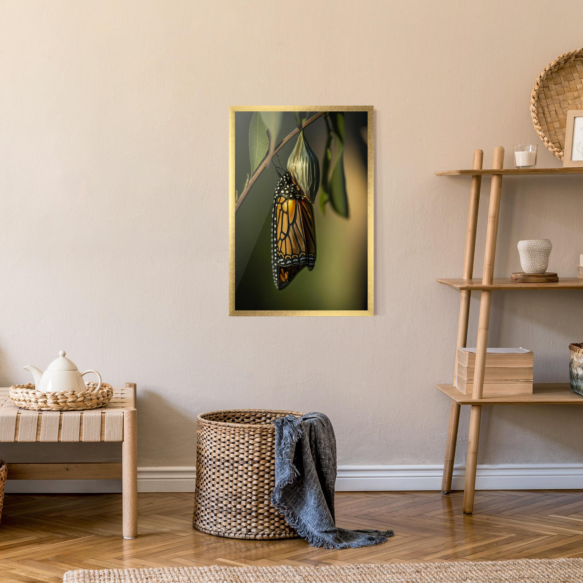 Plakat w Ramie Yellow Black Butterfly mockup 9