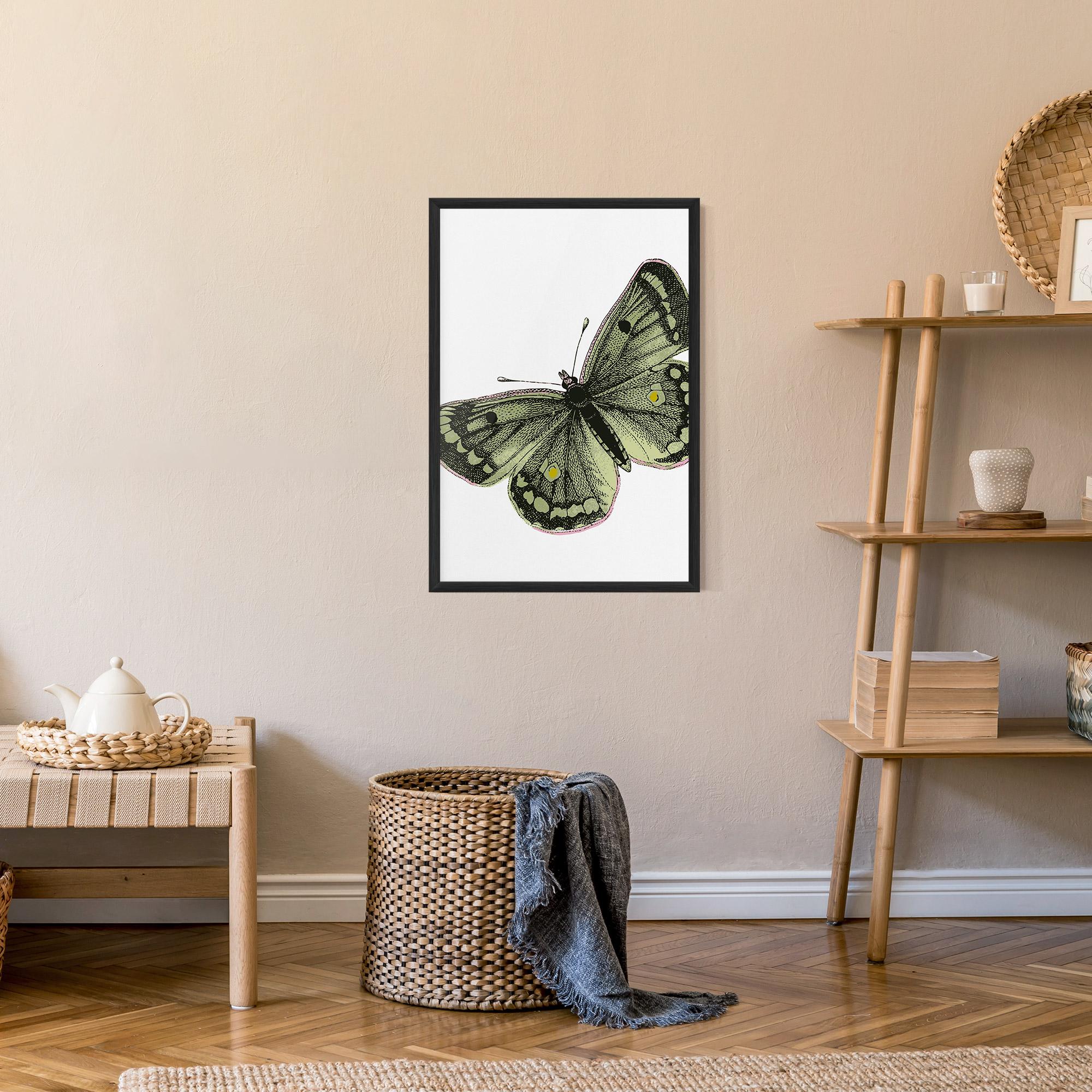 Plakat w Ramie Grey Yellow Butterfly mockup 9