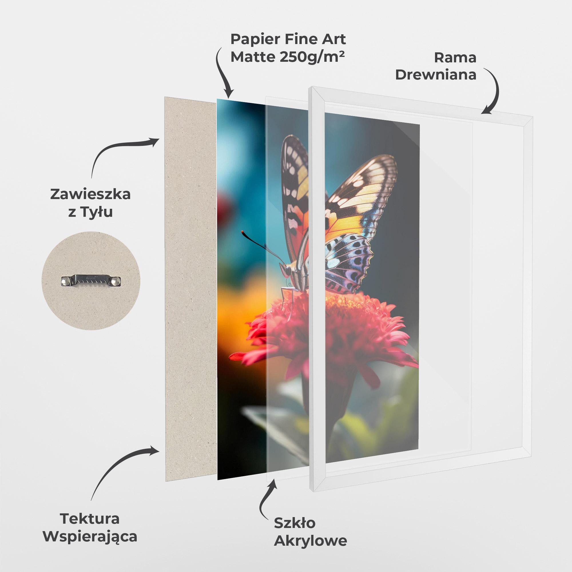 Plakat w Ramie Blue Yellow Butterfly mockup 1