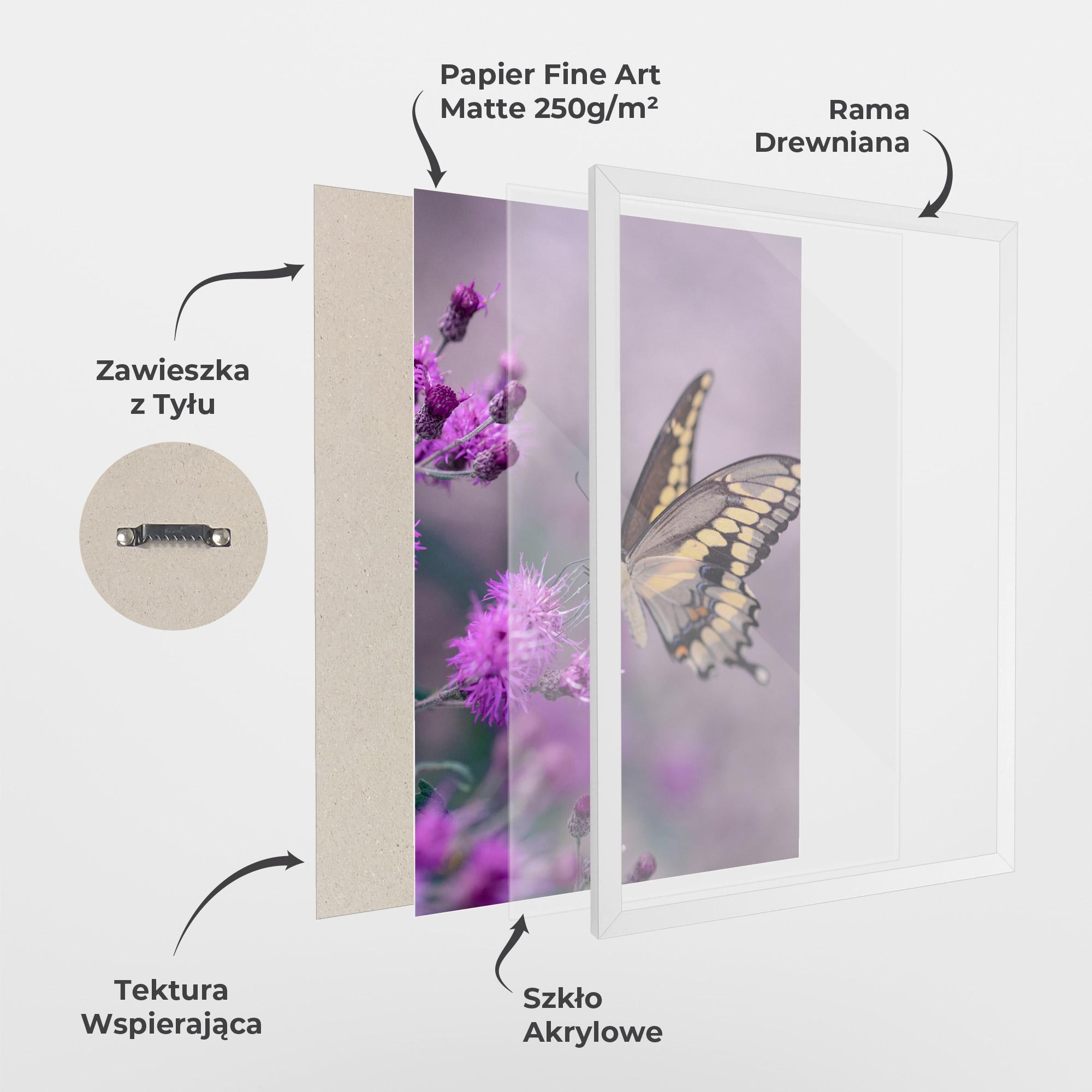 Plakat w Ramie Cream Black Butterfly mockup 1