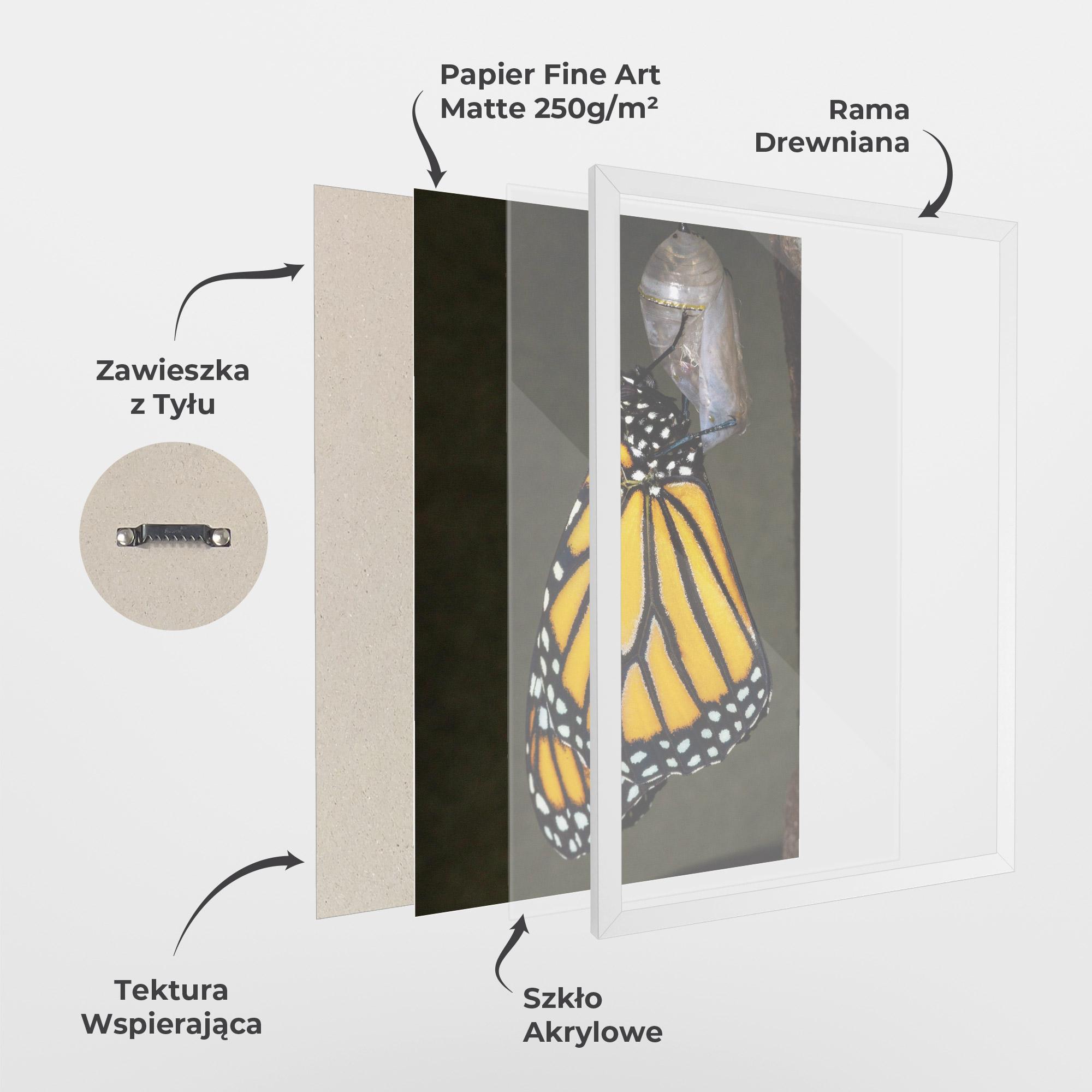 Plakat w Ramie Dark Yellow Butterfly mockup 1