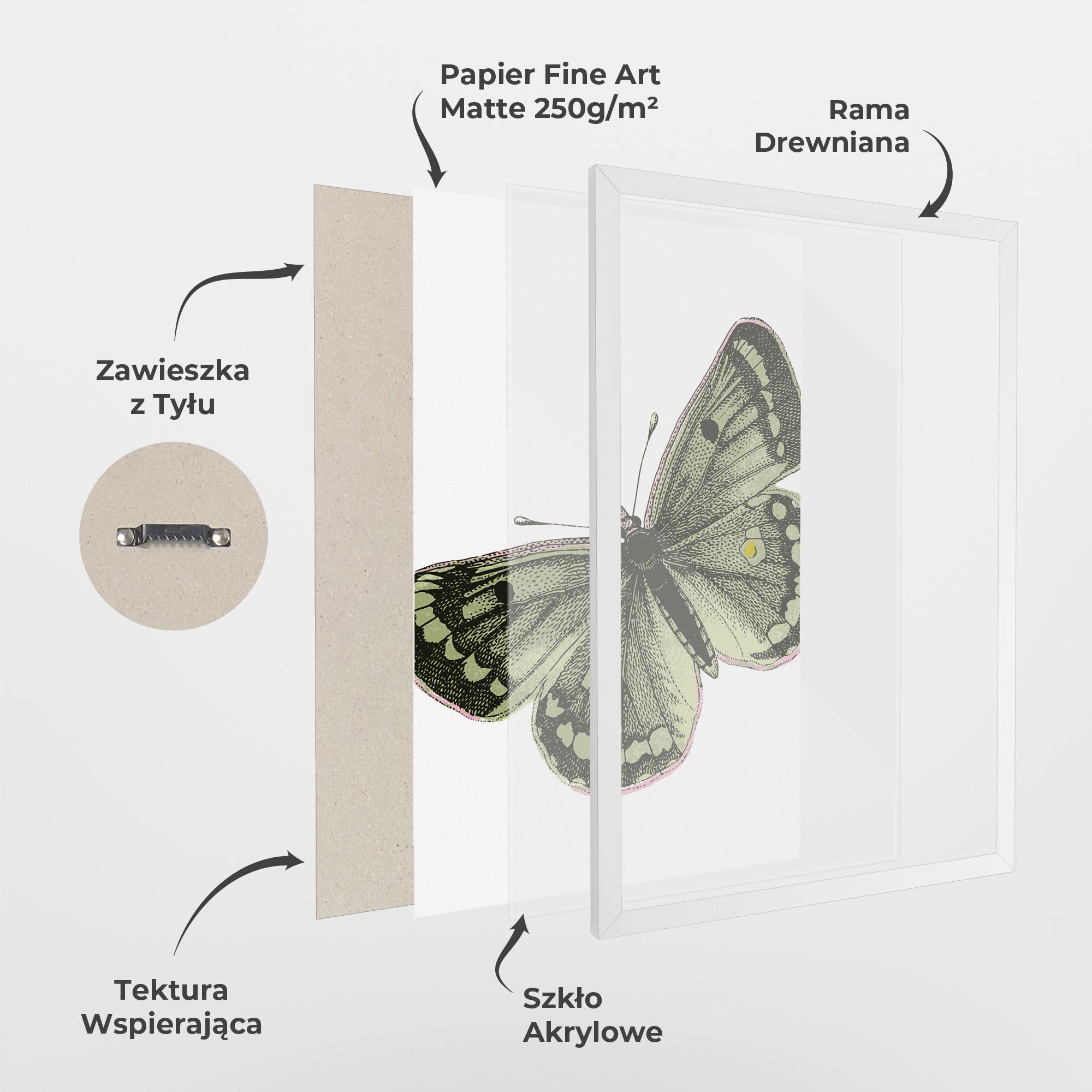 Plakat w Ramie Grey Yellow Butterfly mockup 1