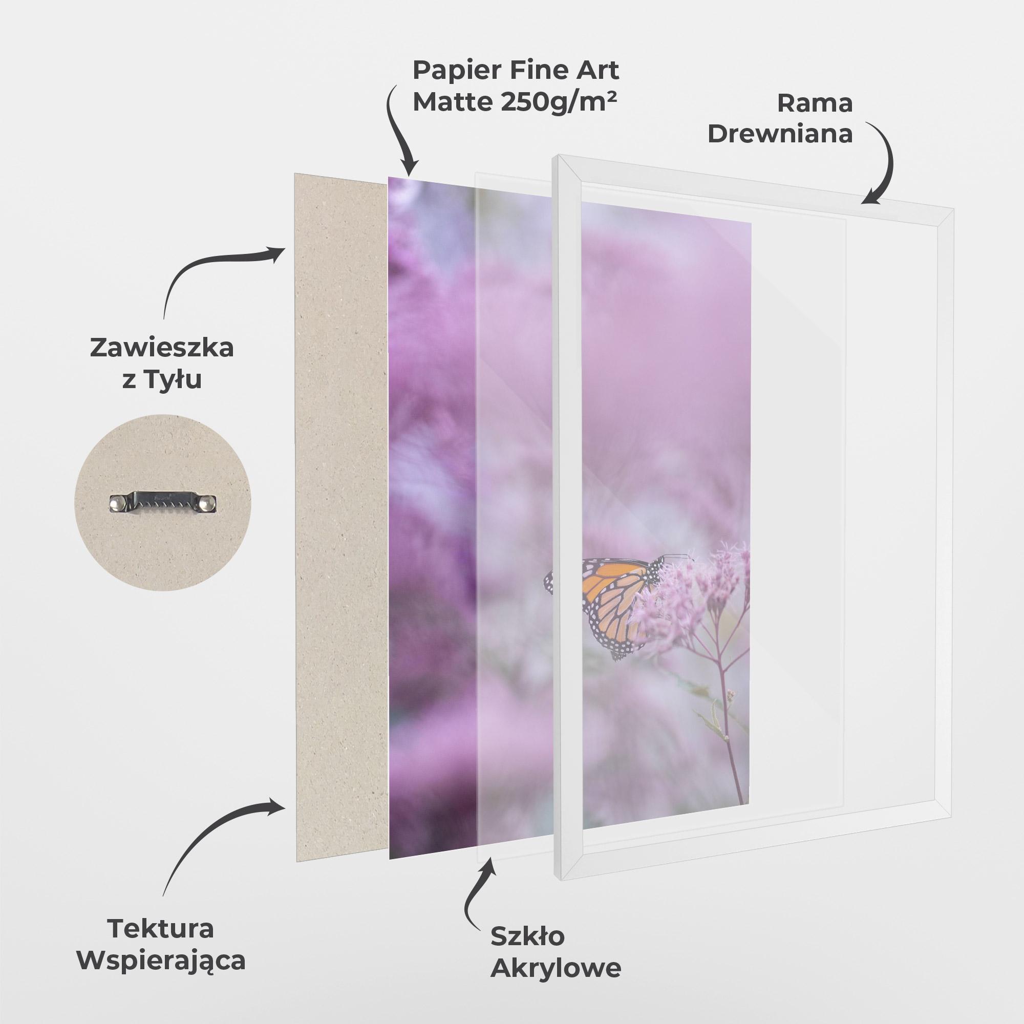 Plakat w Ramie Purple Flower Butterfly mockup 1
