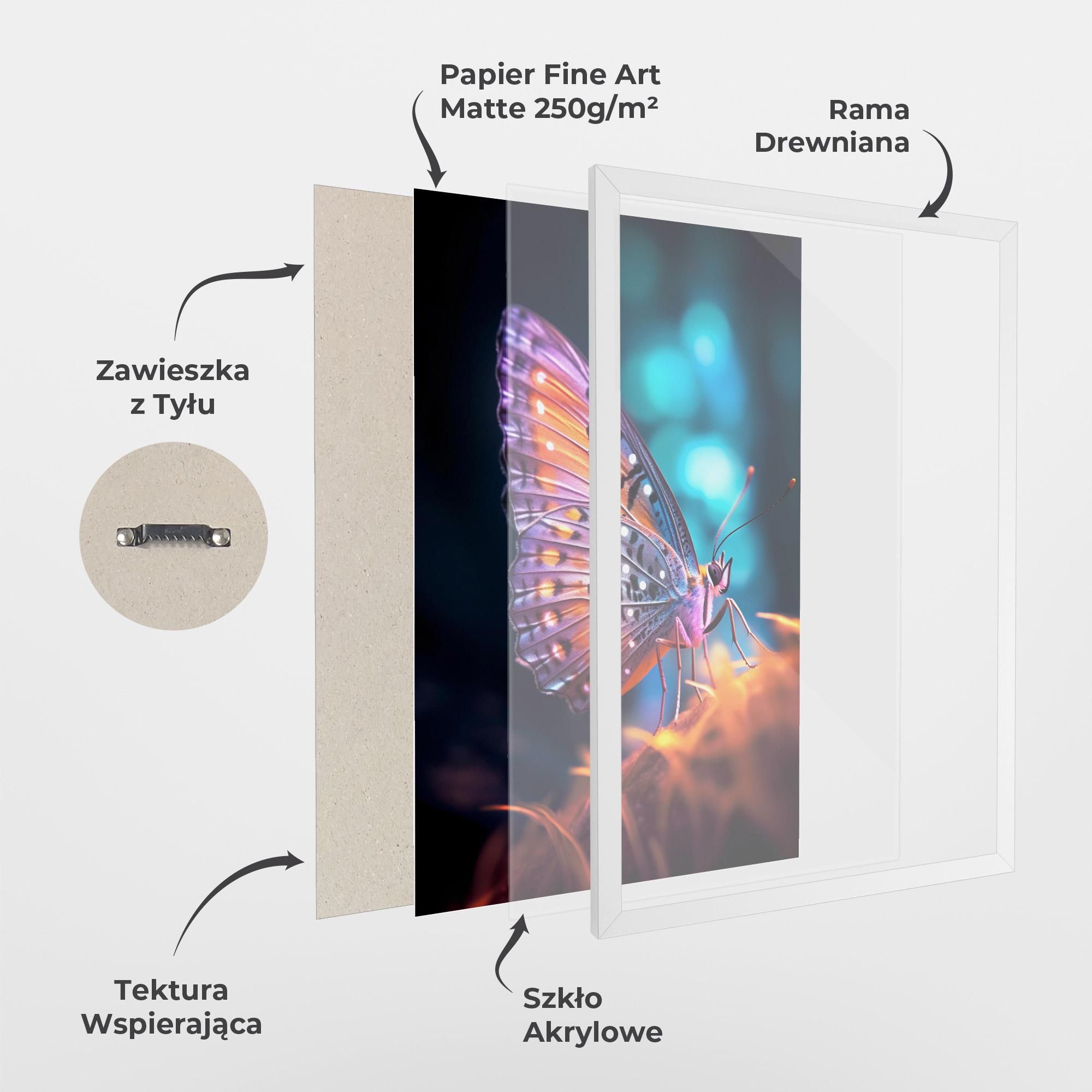 Plakat w Ramie Purple Orange Butterfly mockup 1