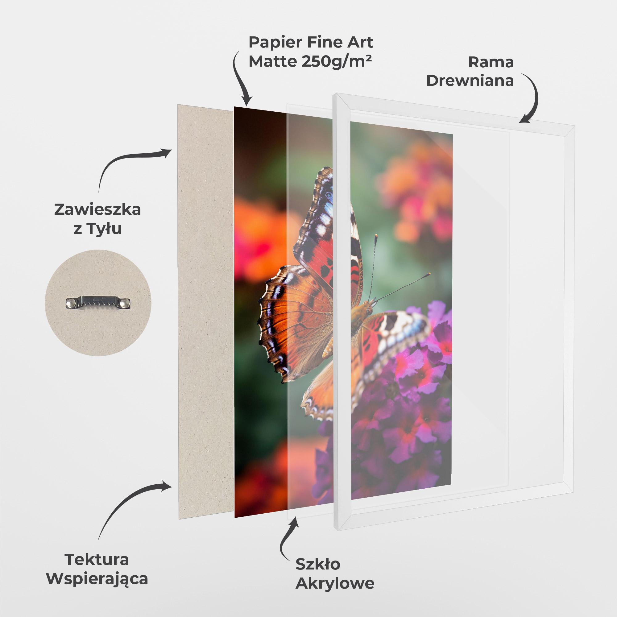 Plakat w Ramie Red Blue Butterfly mockup 1