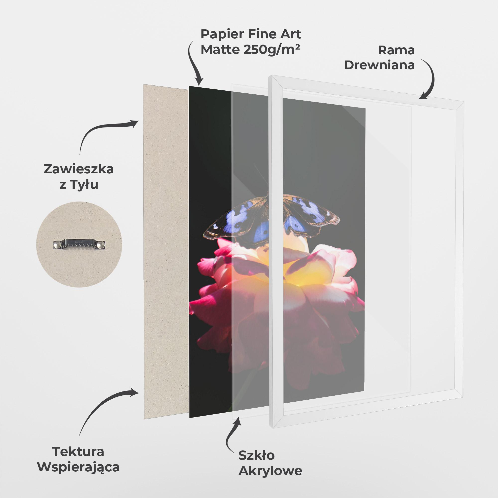 Plakat w Ramie Rose Butterfly mockup 1