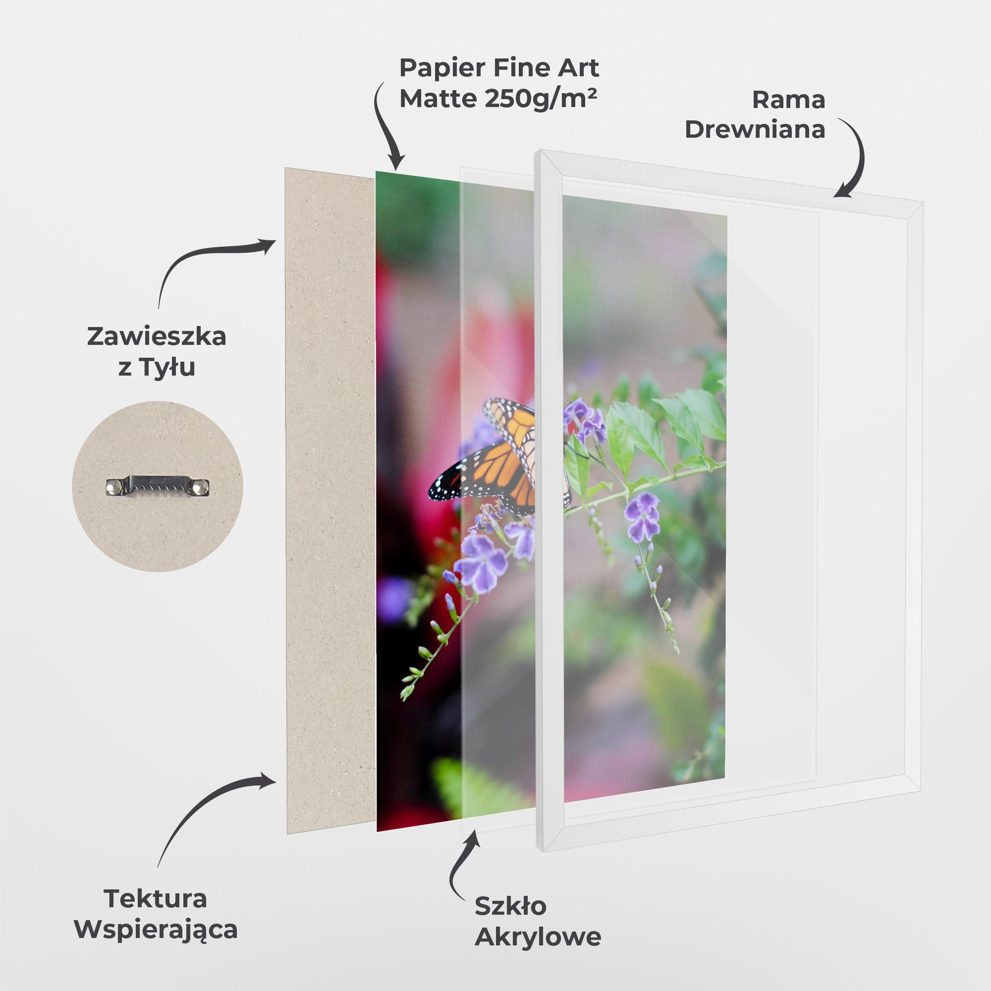 Plakat w Ramie Strong Orange Butterfly mockup 1