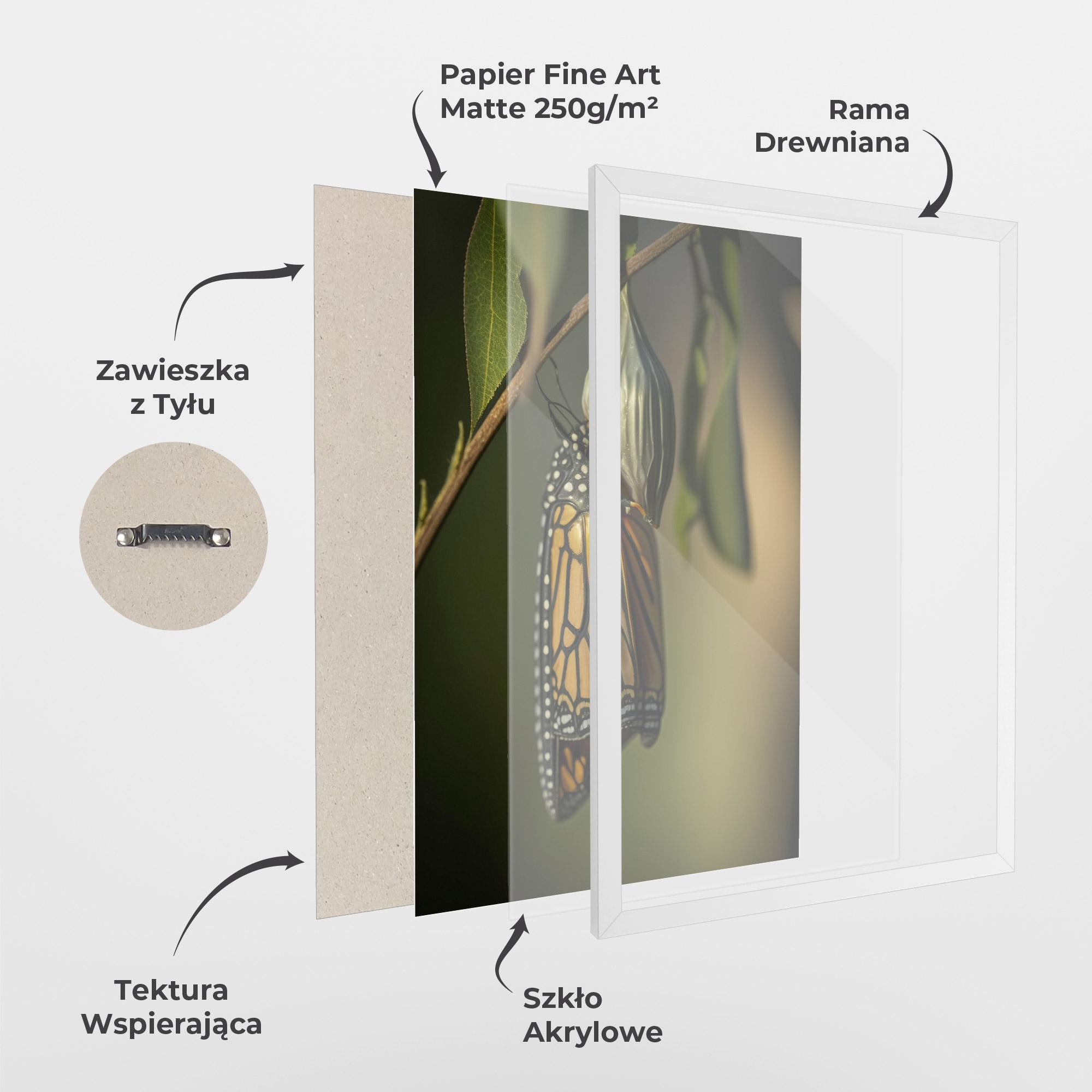 Plakat w Ramie Yellow Black Butterfly mockup 1