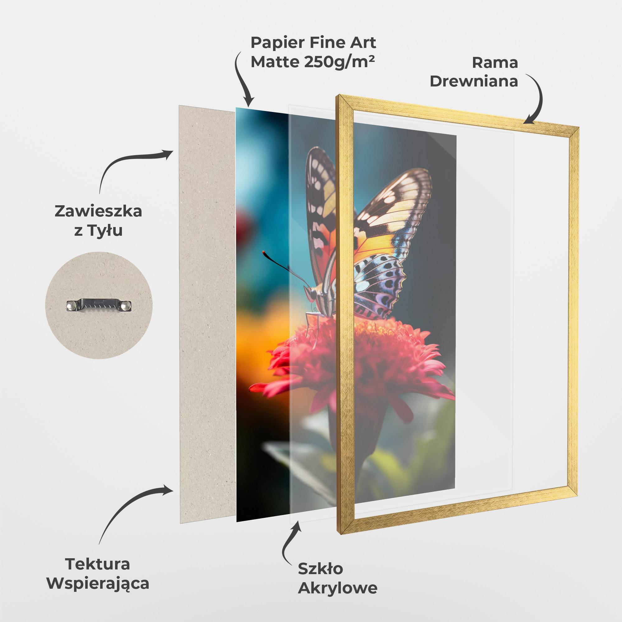 Plakat w Ramie Blue Yellow Butterfly mockup 1