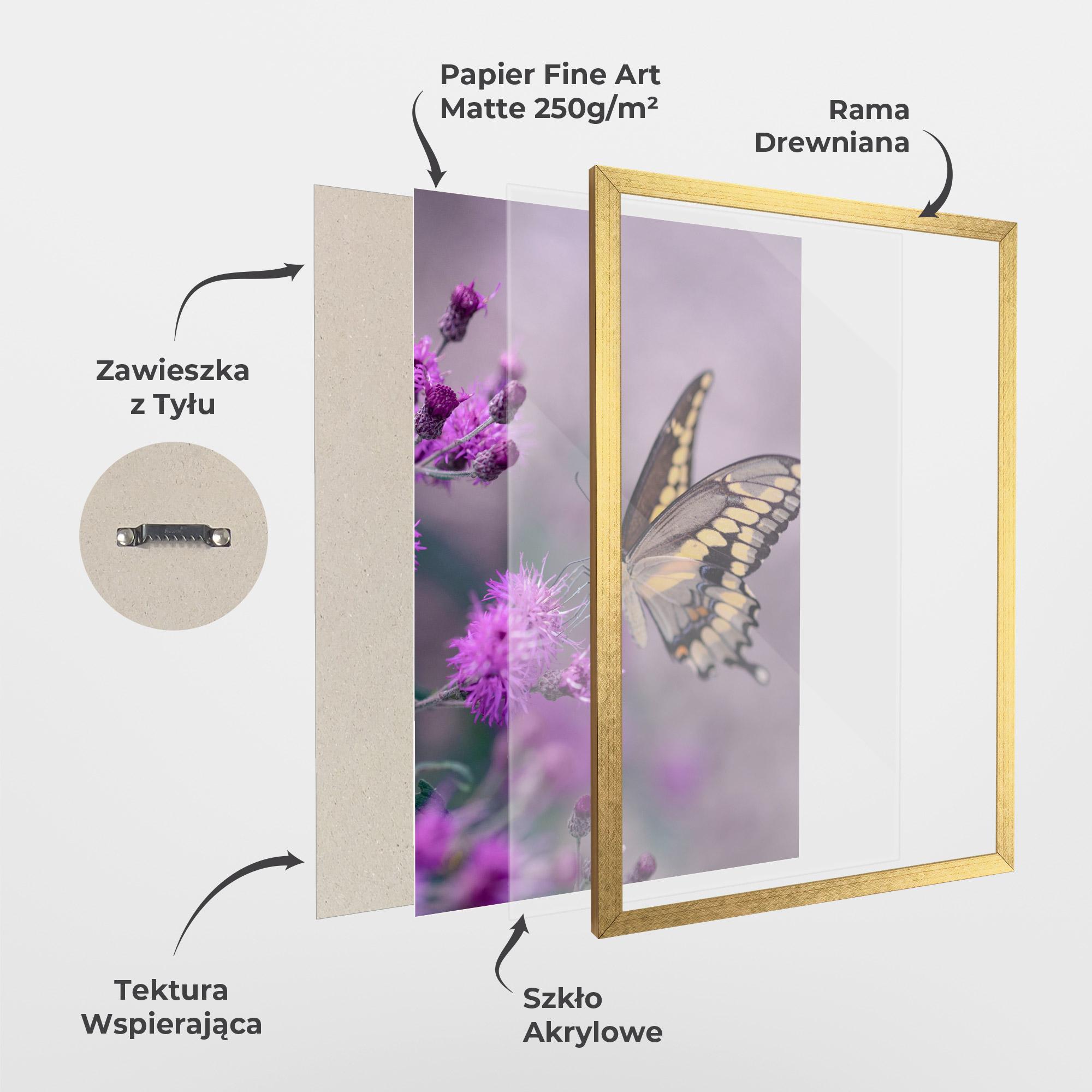 Plakat w Ramie Cream Black Butterfly mockup 1