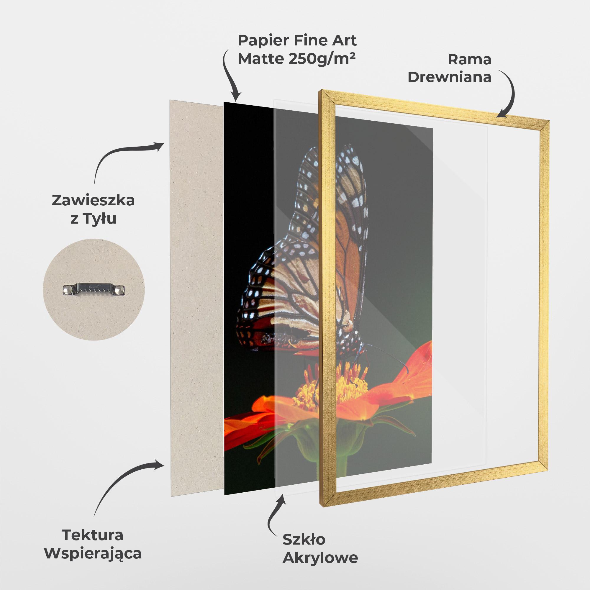 Plakat w Ramie Dark Orange Butterfy mockup 1