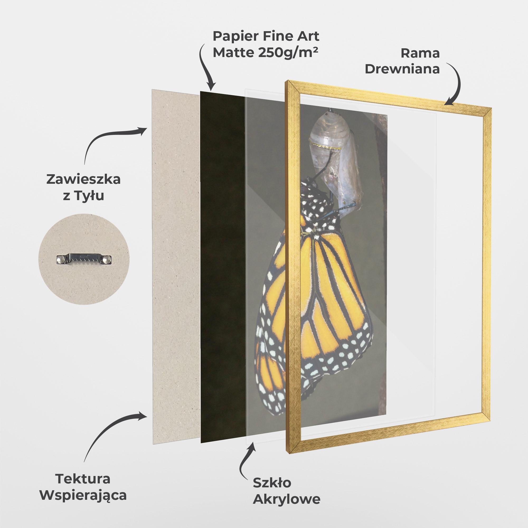 Plakat w Ramie Dark Yellow Butterfly mockup 1
