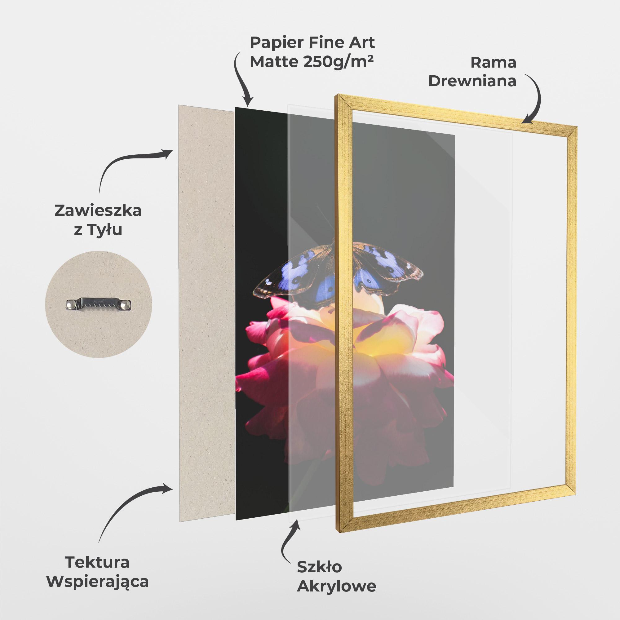 Plakat w Ramie Rose Butterfly mockup 1
