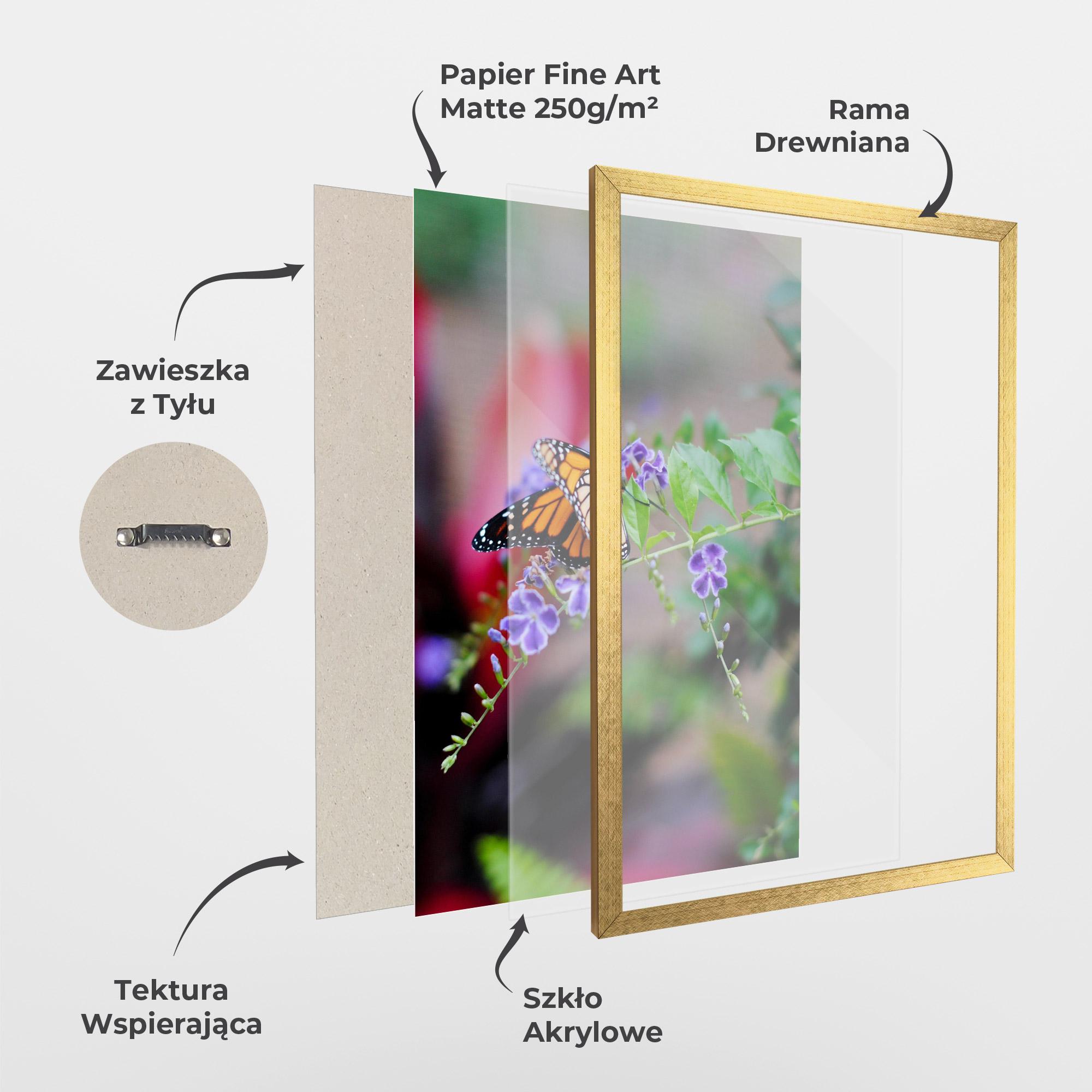 Plakat w Ramie Strong Orange Butterfly mockup 1