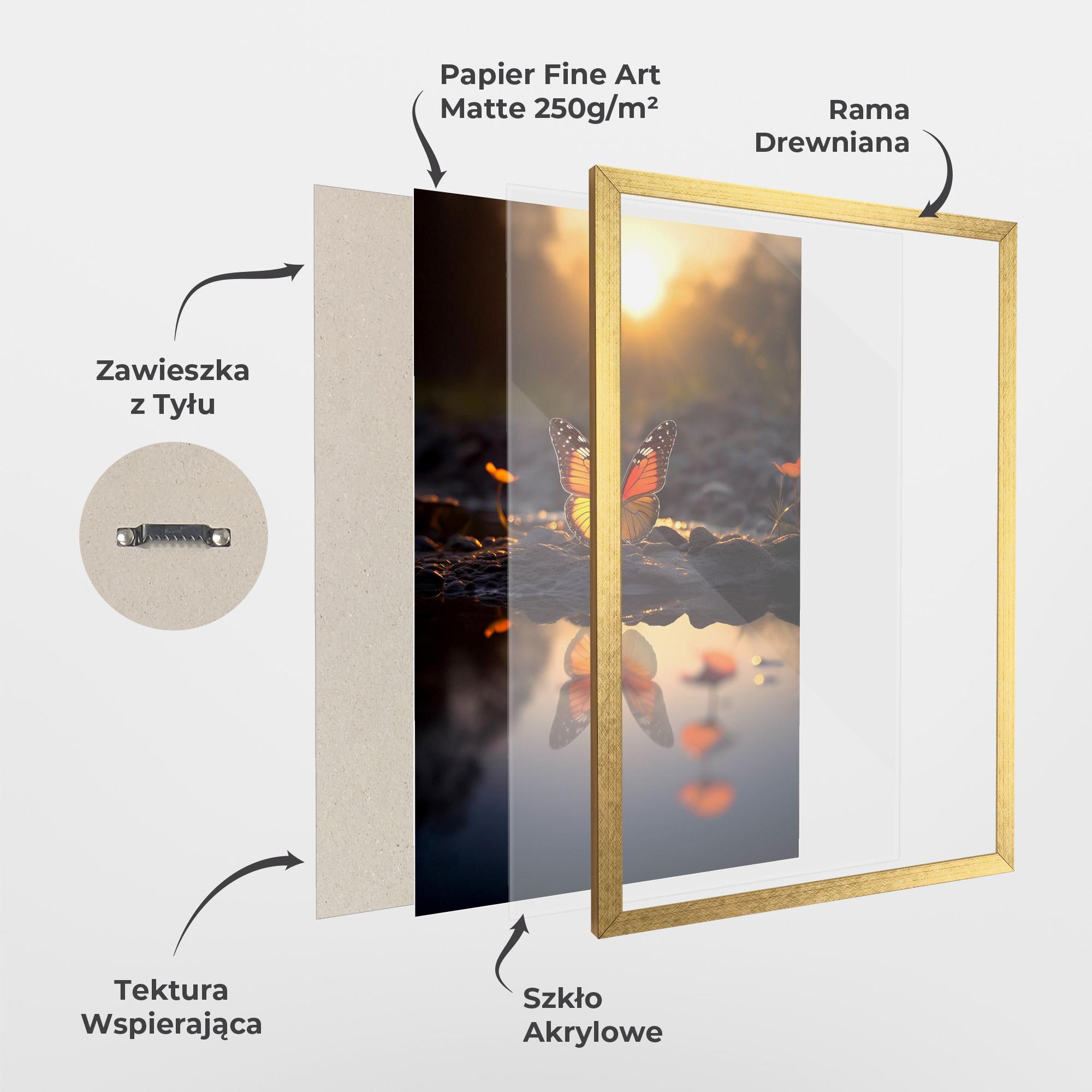 Plakat w Ramie Sun Water Butterfly mockup 1