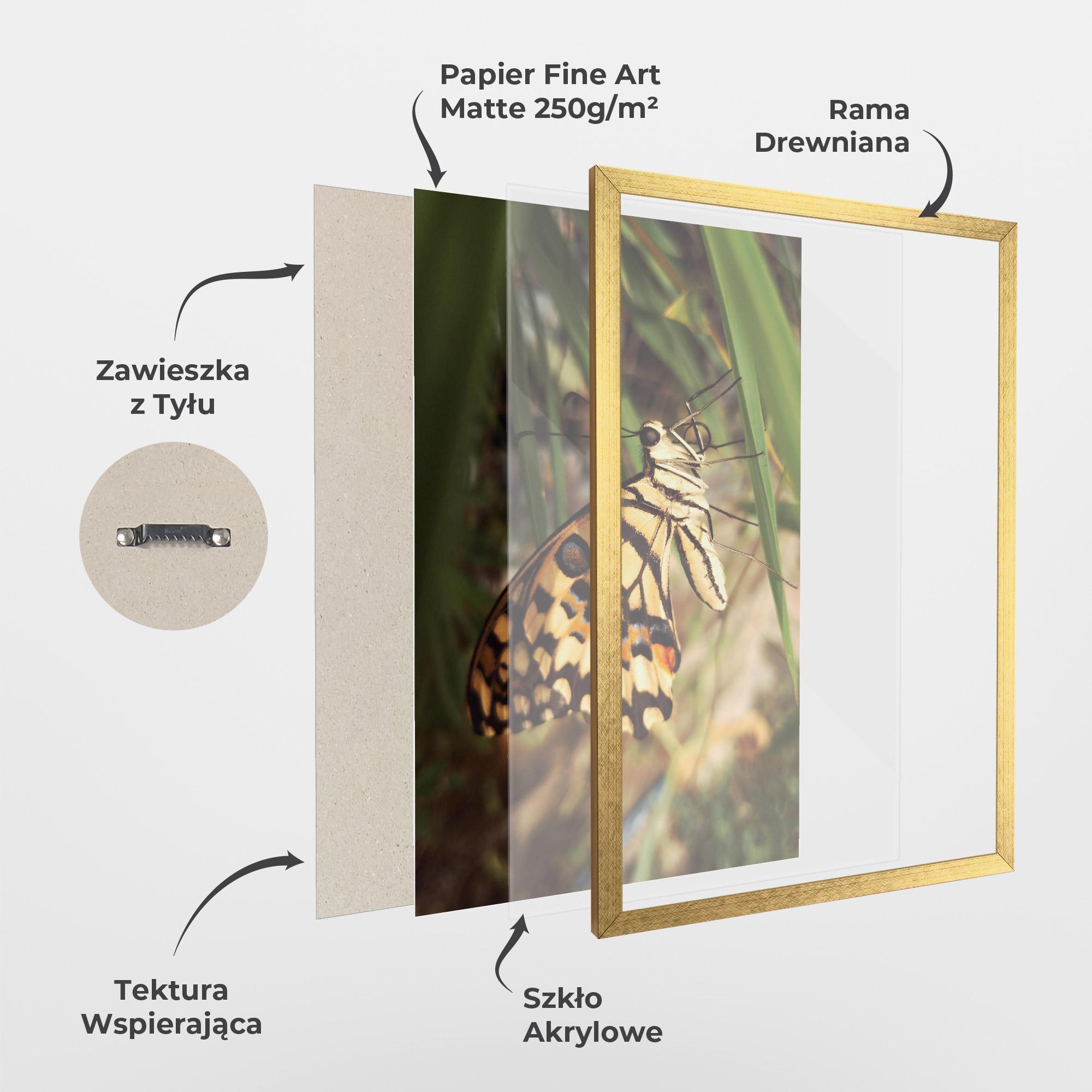 Plakat w Ramie Wild Brown Butterfly mockup 1