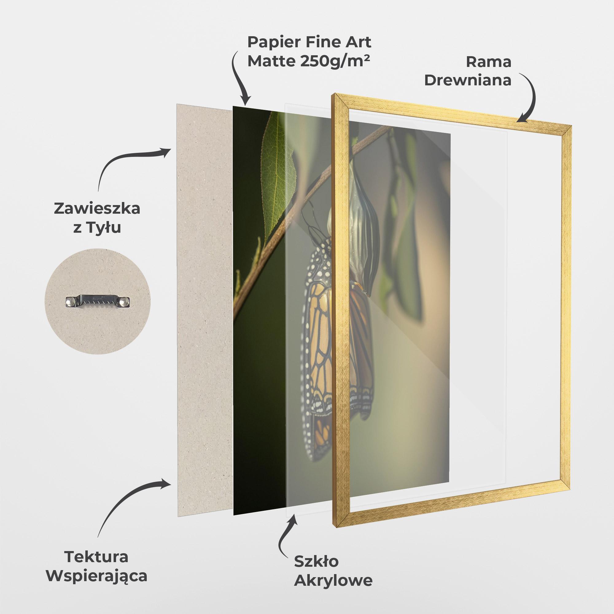 Plakat w Ramie Yellow Black Butterfly mockup 1