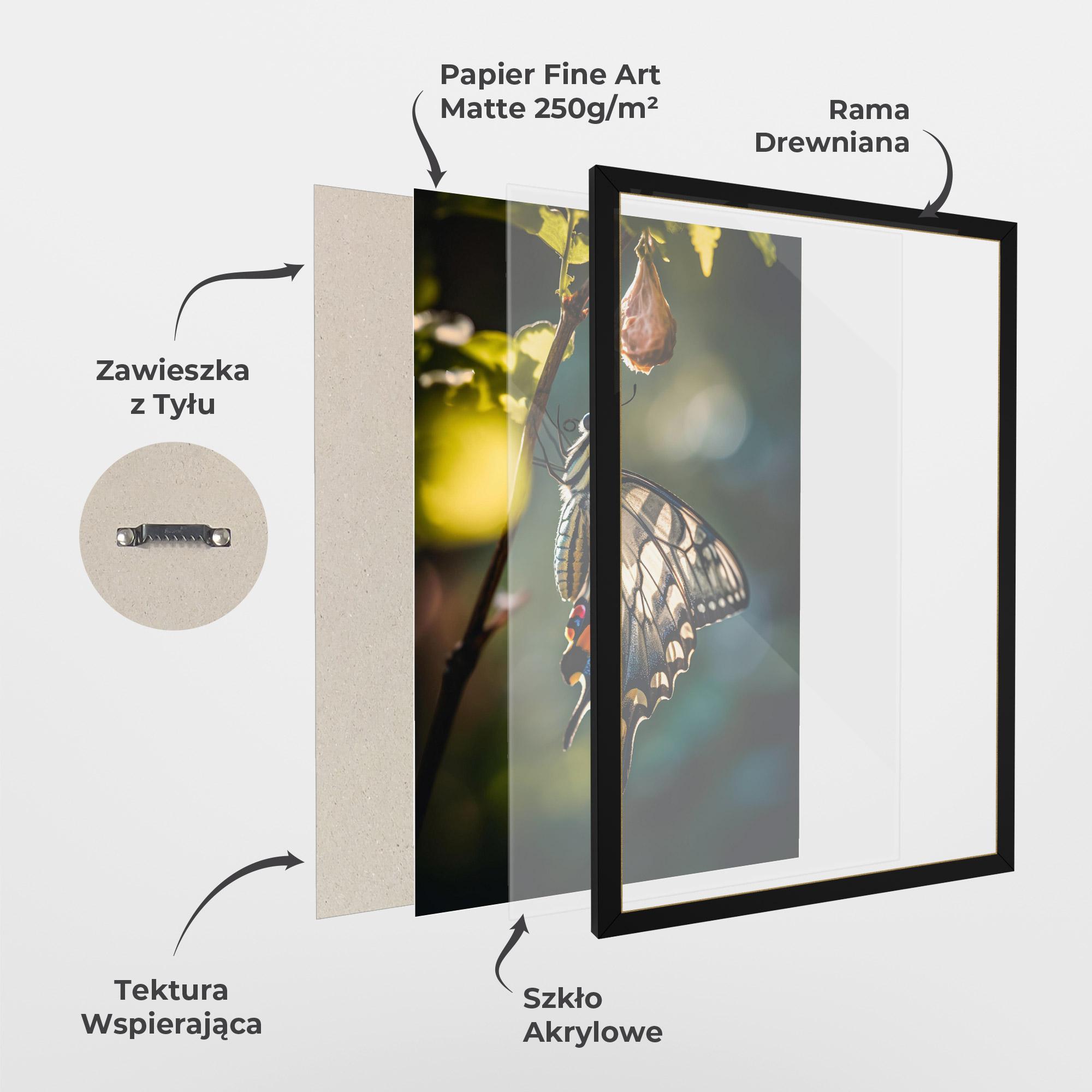 Plakat w Ramie Blue Cream Butterfly mockup 1