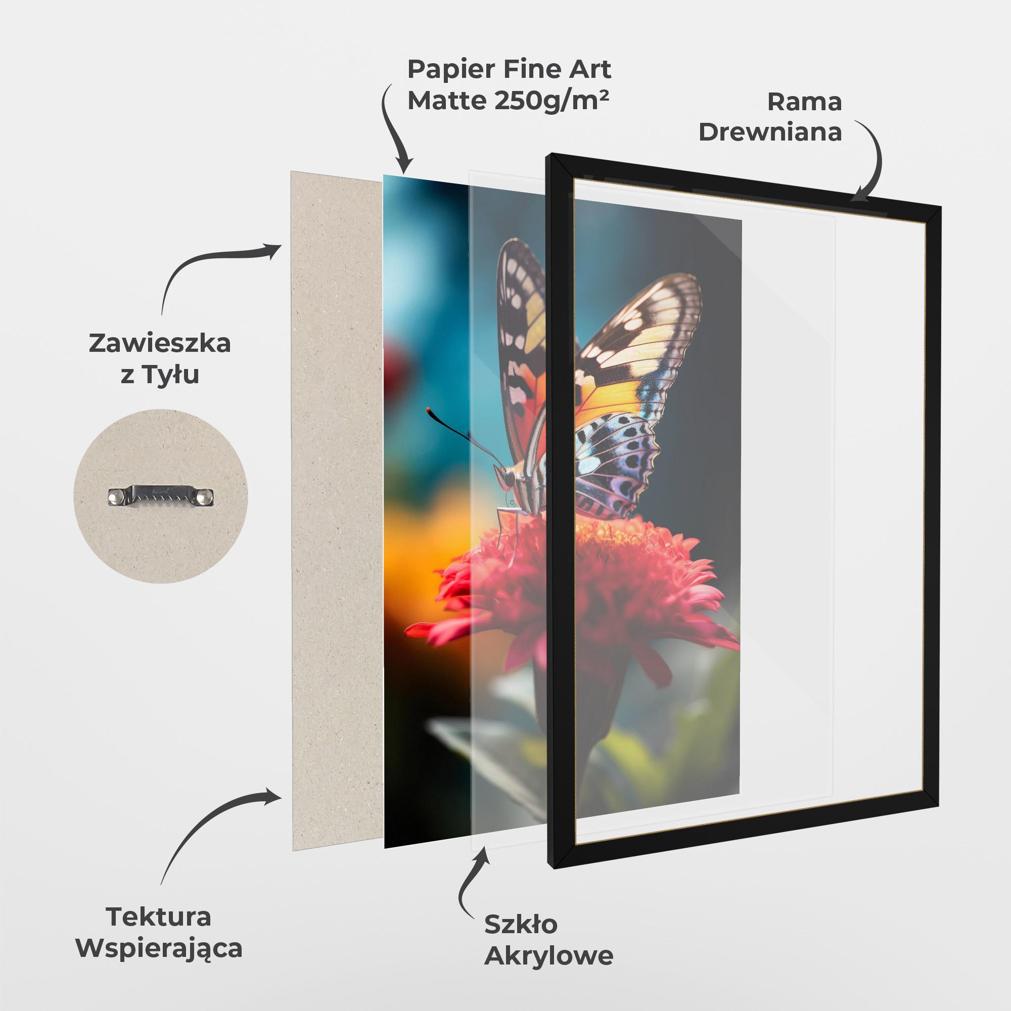 Plakat w Ramie Blue Yellow Butterfly mockup 1