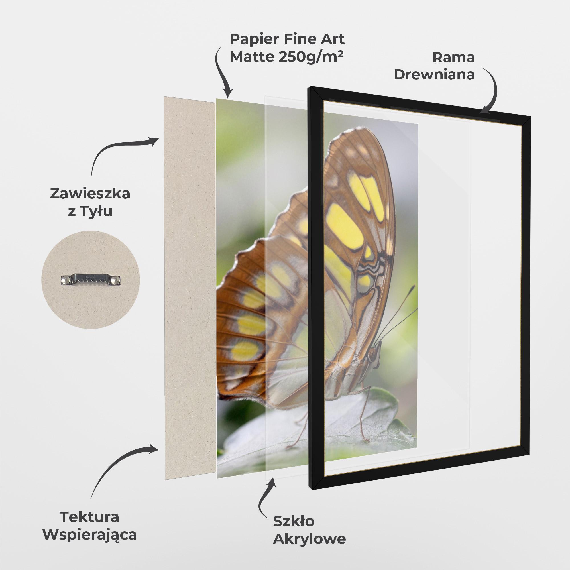 Plakat w Ramie Brown Yellow Butterfly mockup 1