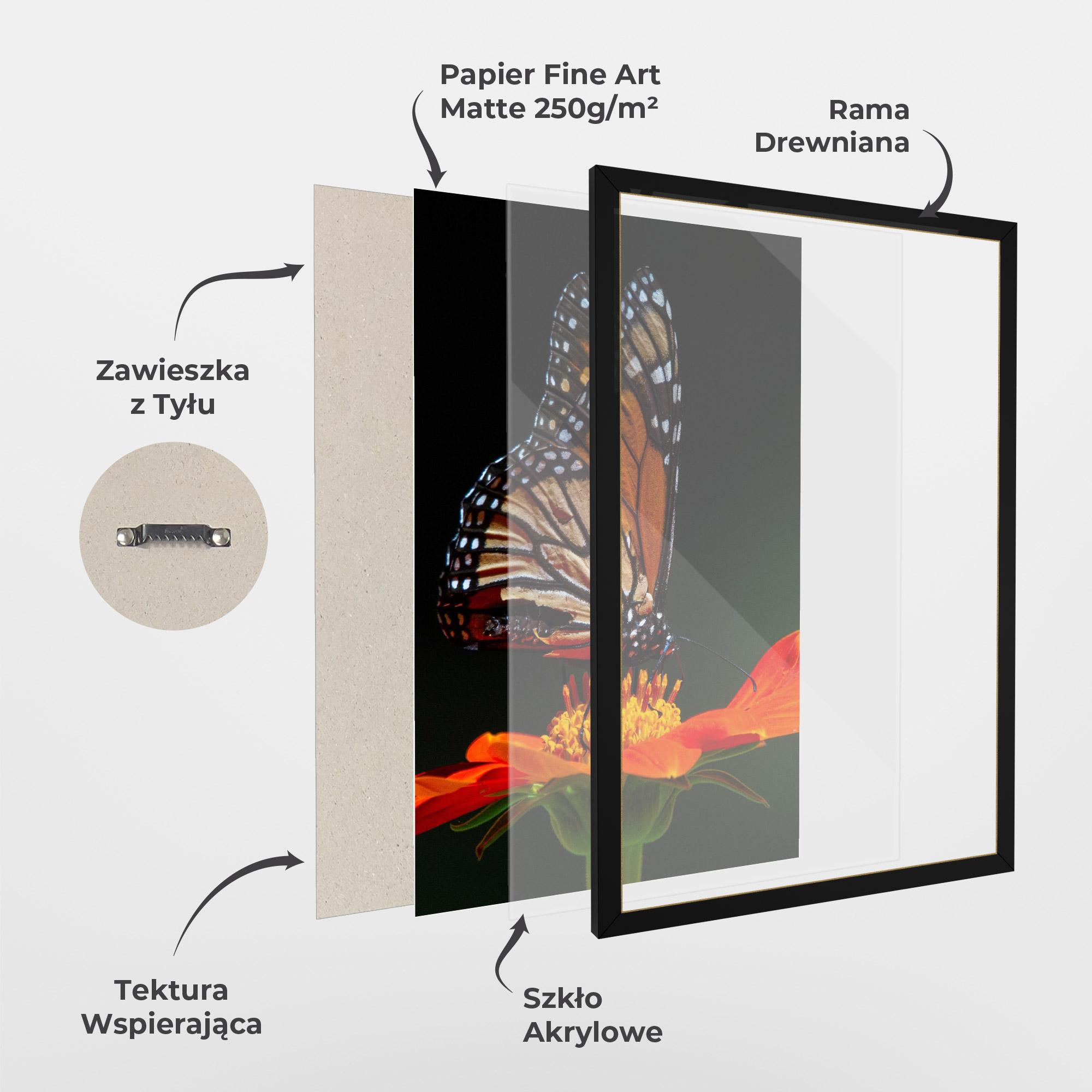 Plakat w Ramie Dark Orange Butterfy mockup 1