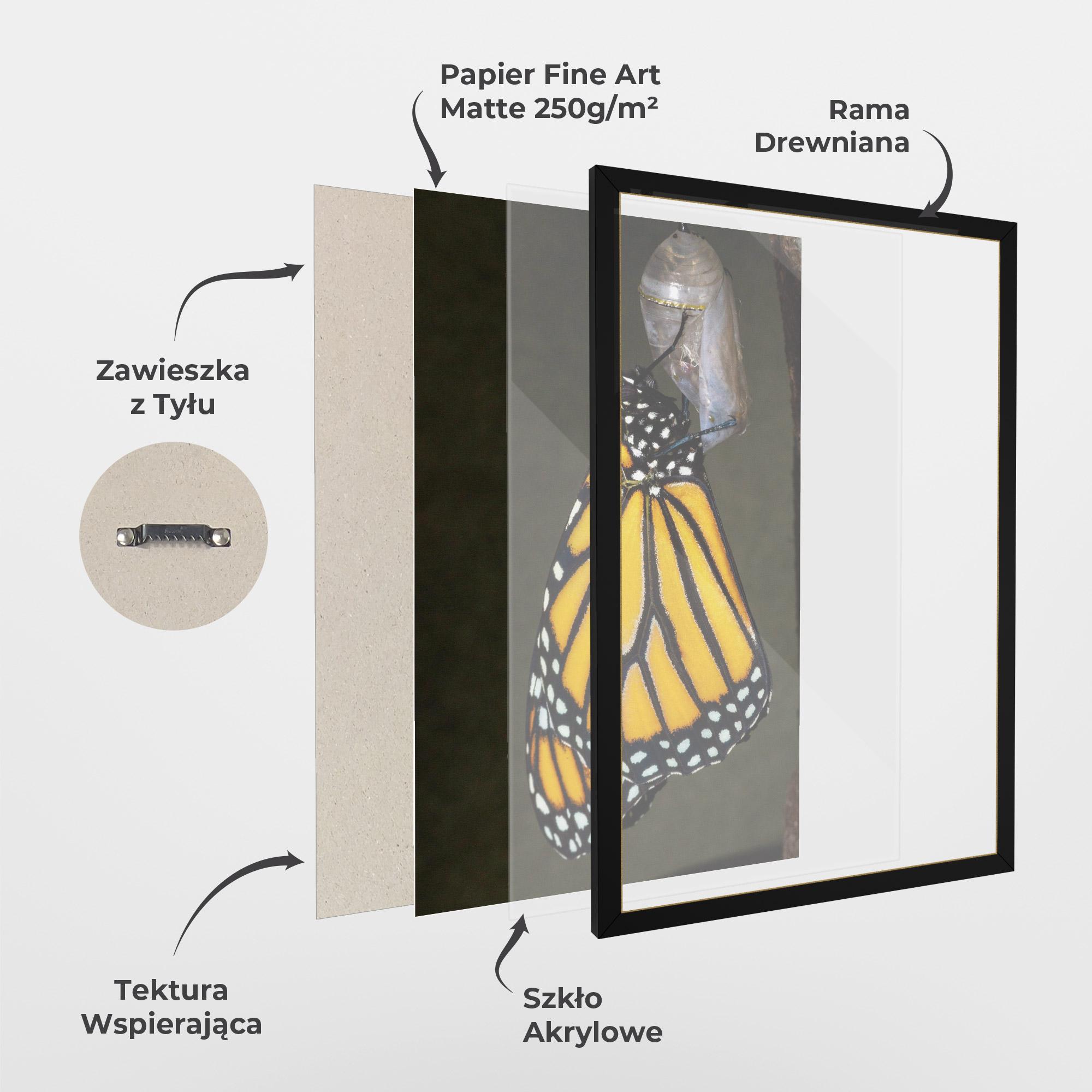 Plakat w Ramie Dark Yellow Butterfly mockup 1