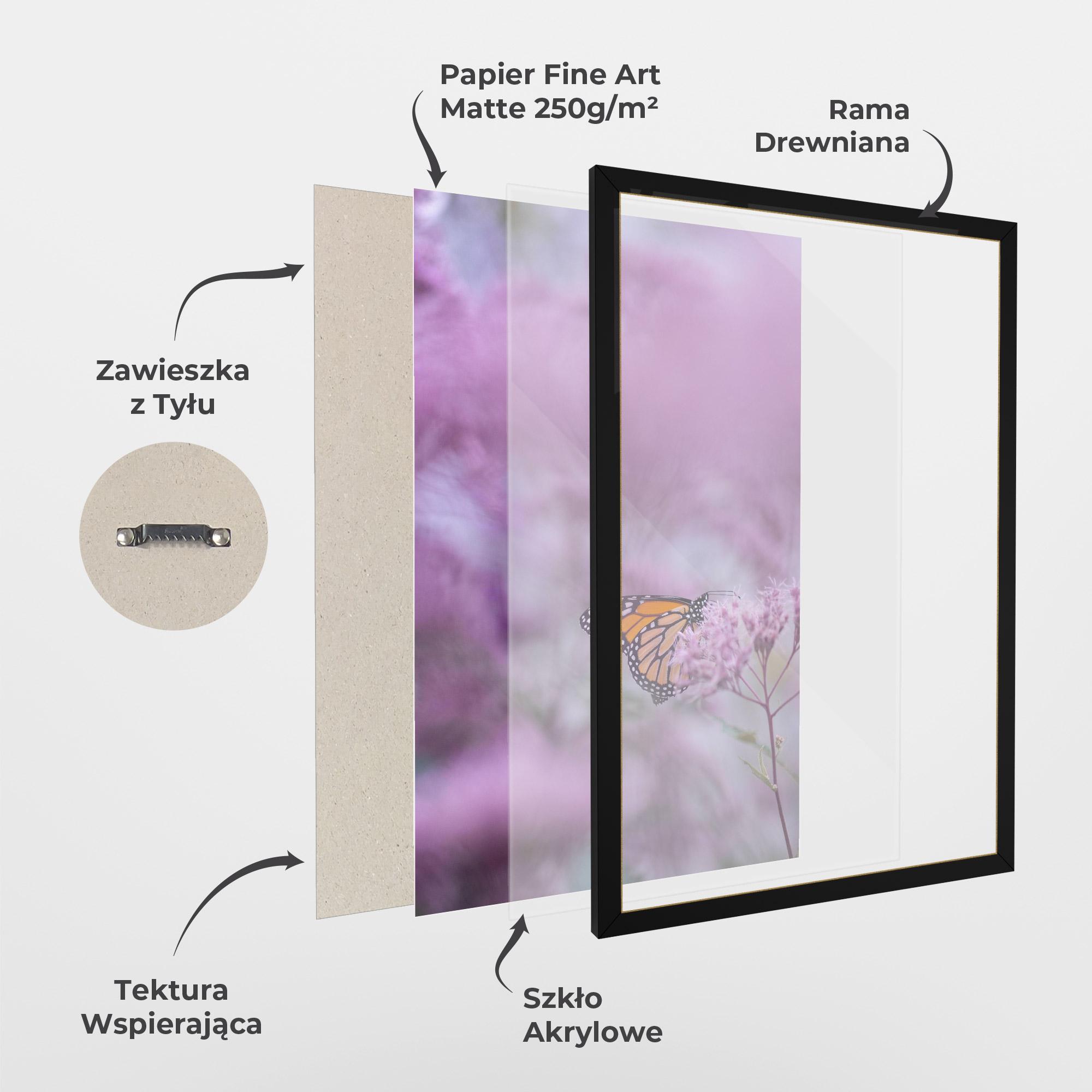 Plakat w Ramie Purple Flower Butterfly mockup 1