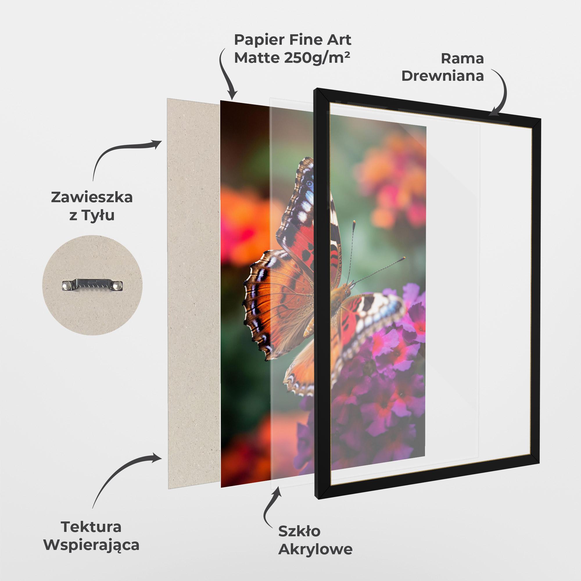 Plakat w Ramie Red Blue Butterfly mockup 1