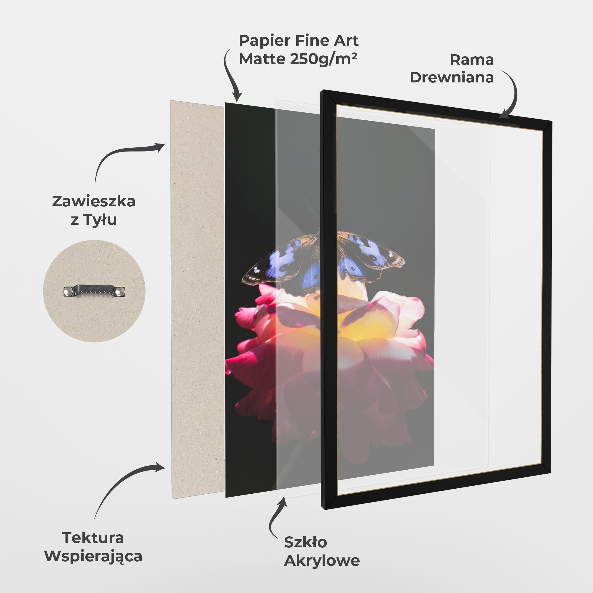 Plakat w Ramie Rose Butterfly mockup 1
