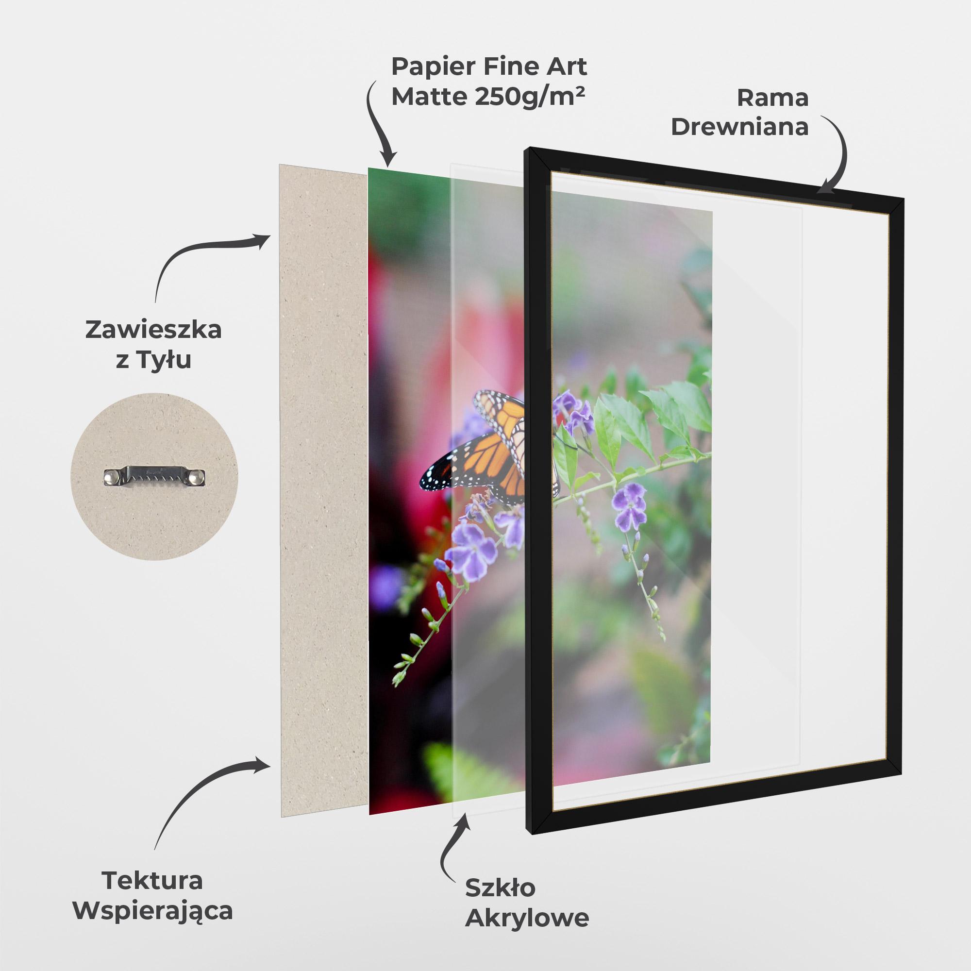 Plakat w Ramie Strong Orange Butterfly mockup 1