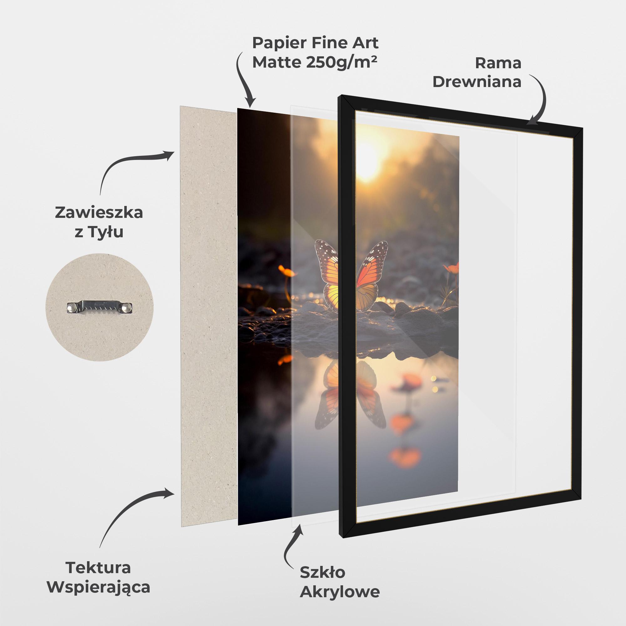 Plakat w Ramie Sun Water Butterfly mockup 1