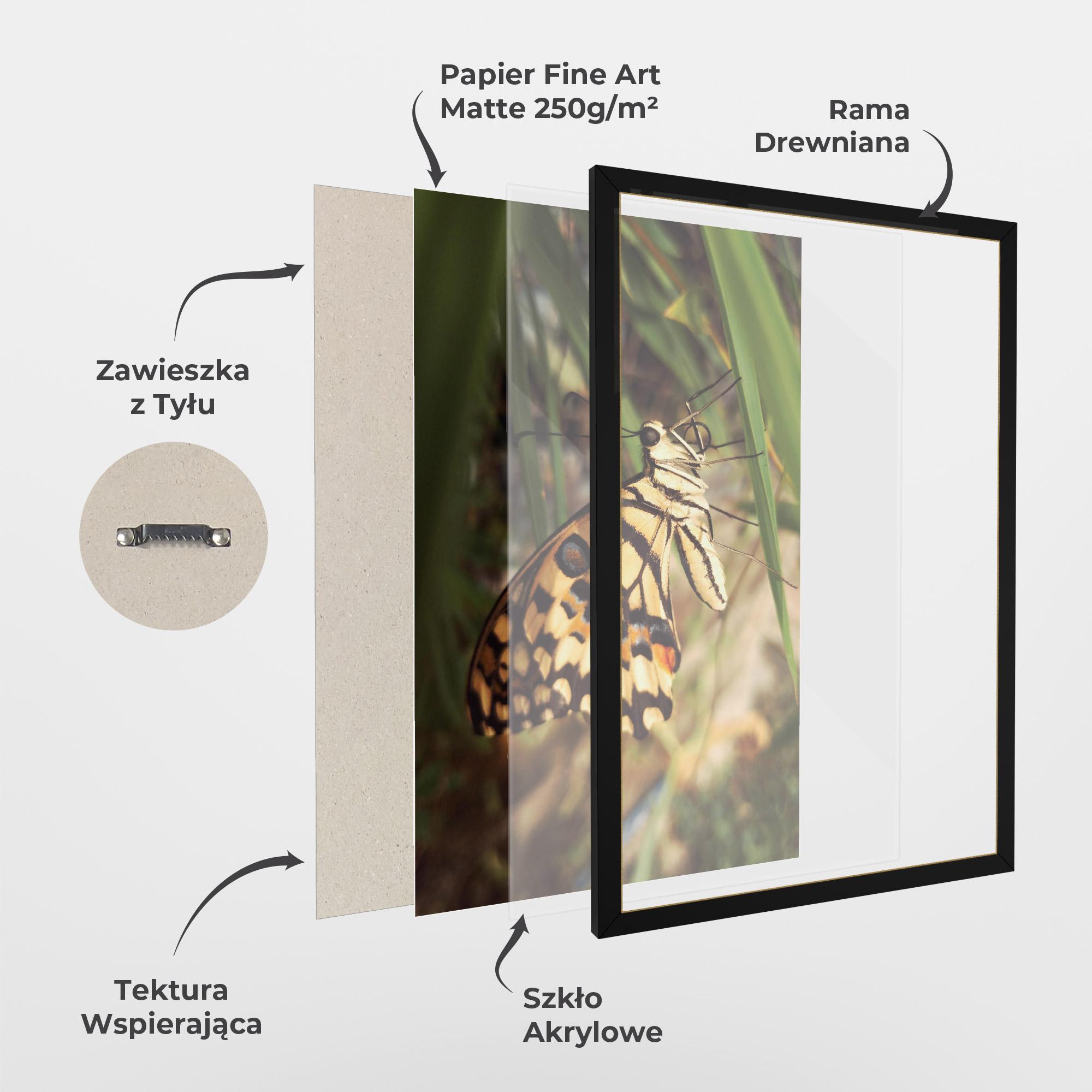 Plakat w Ramie Wild Brown Butterfly mockup 1