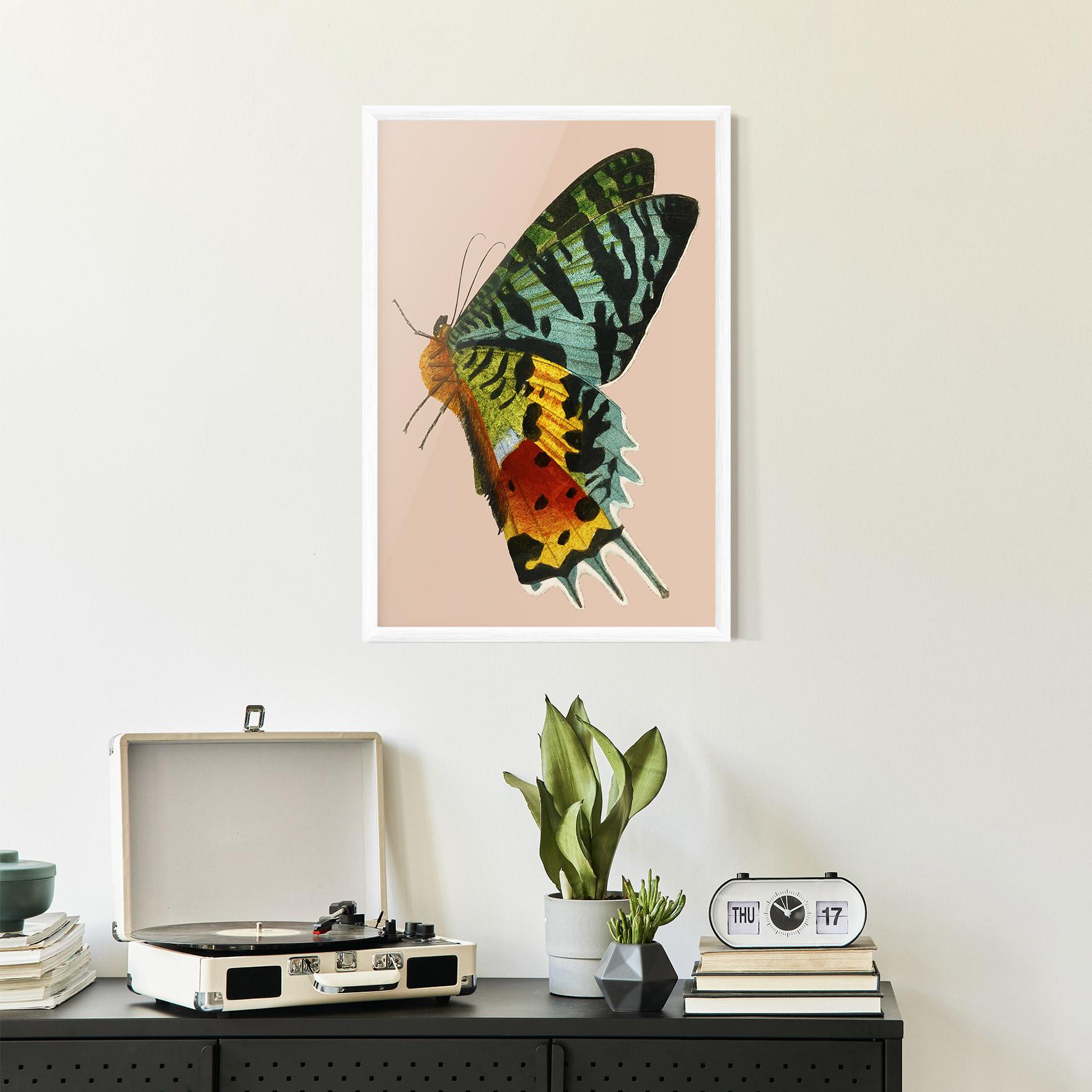 Plakat w Ramie Butterfly On Pink mockup 2