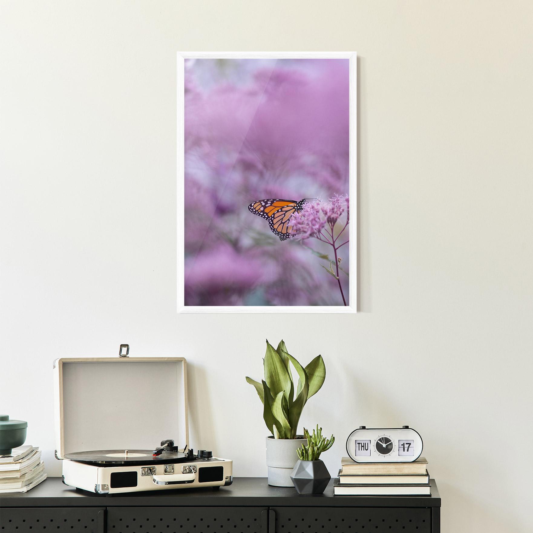 Plakat w Ramie Purple Flower Butterfly mockup 2