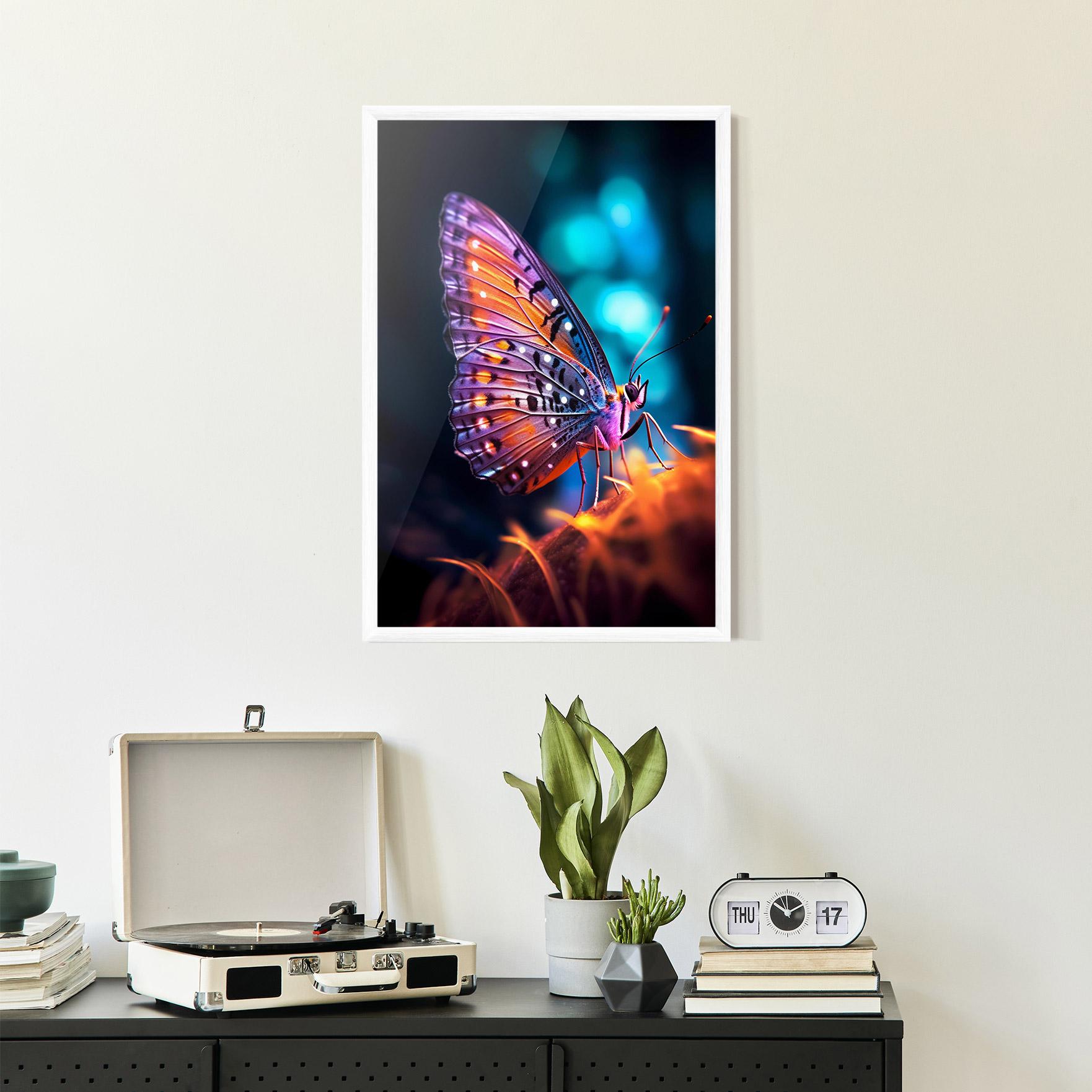 Plakat w Ramie Purple Orange Butterfly mockup 2