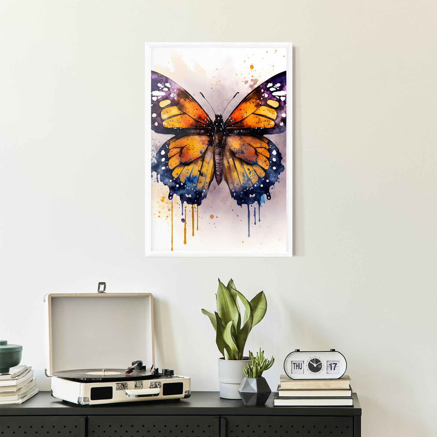 Plakat w Ramie Watercolor Butterfly mockup 2