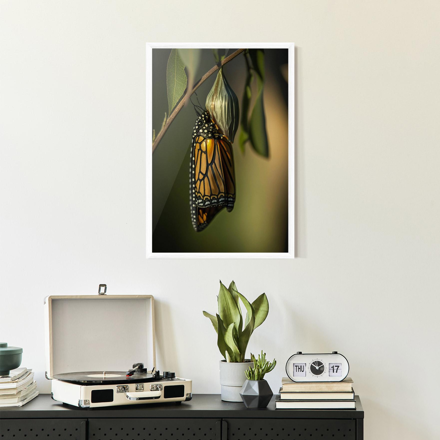 Plakat w Ramie Yellow Black Butterfly mockup 2