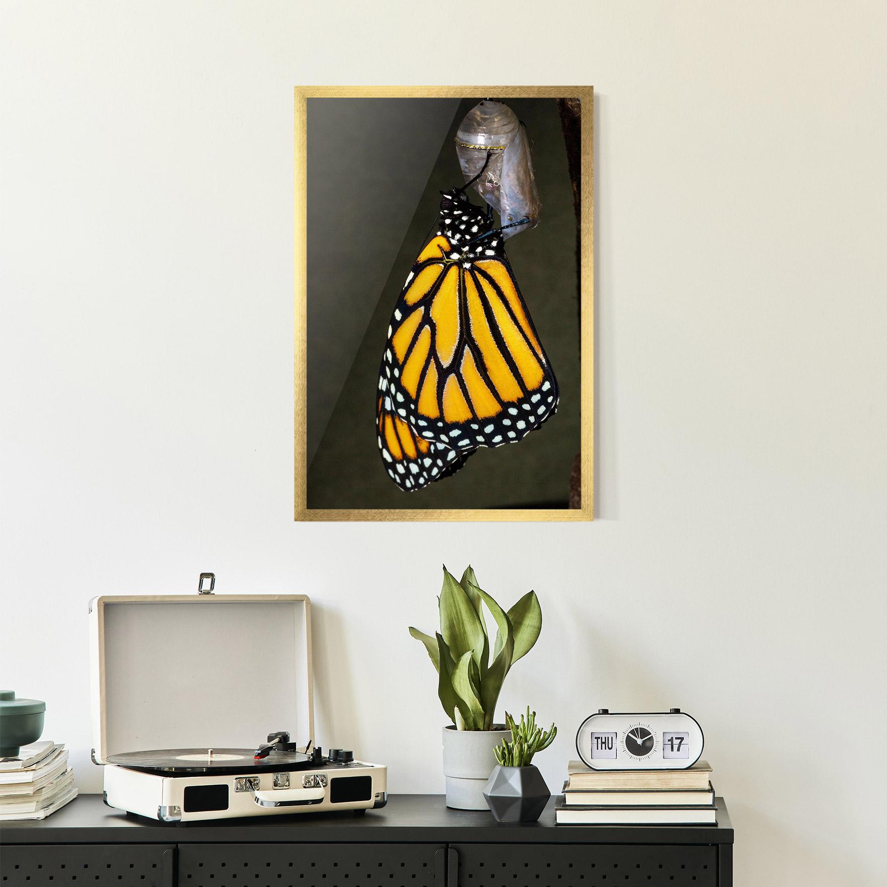 Plakat w Ramie Dark Yellow Butterfly mockup 2