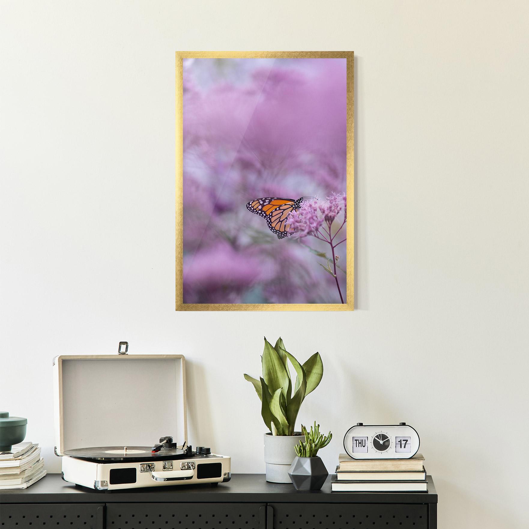 Plakat w Ramie Purple Flower Butterfly mockup 2