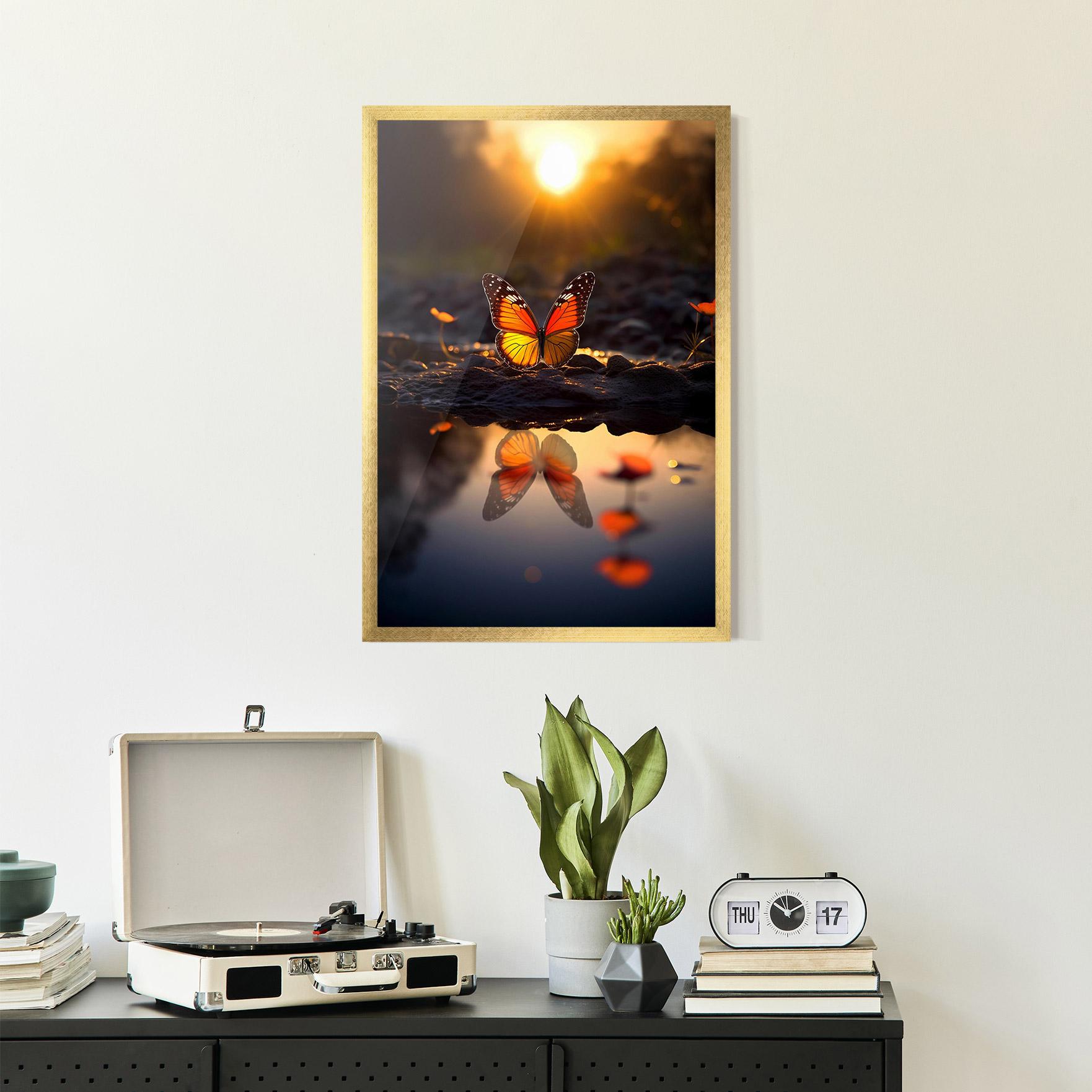 Plakat w Ramie Sun Water Butterfly mockup 2