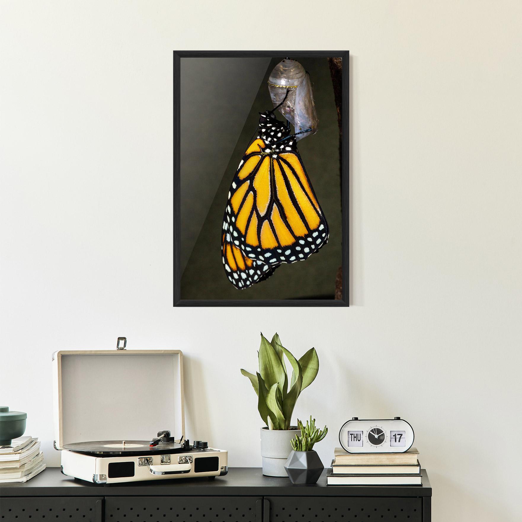 Plakat w Ramie Dark Yellow Butterfly mockup 2